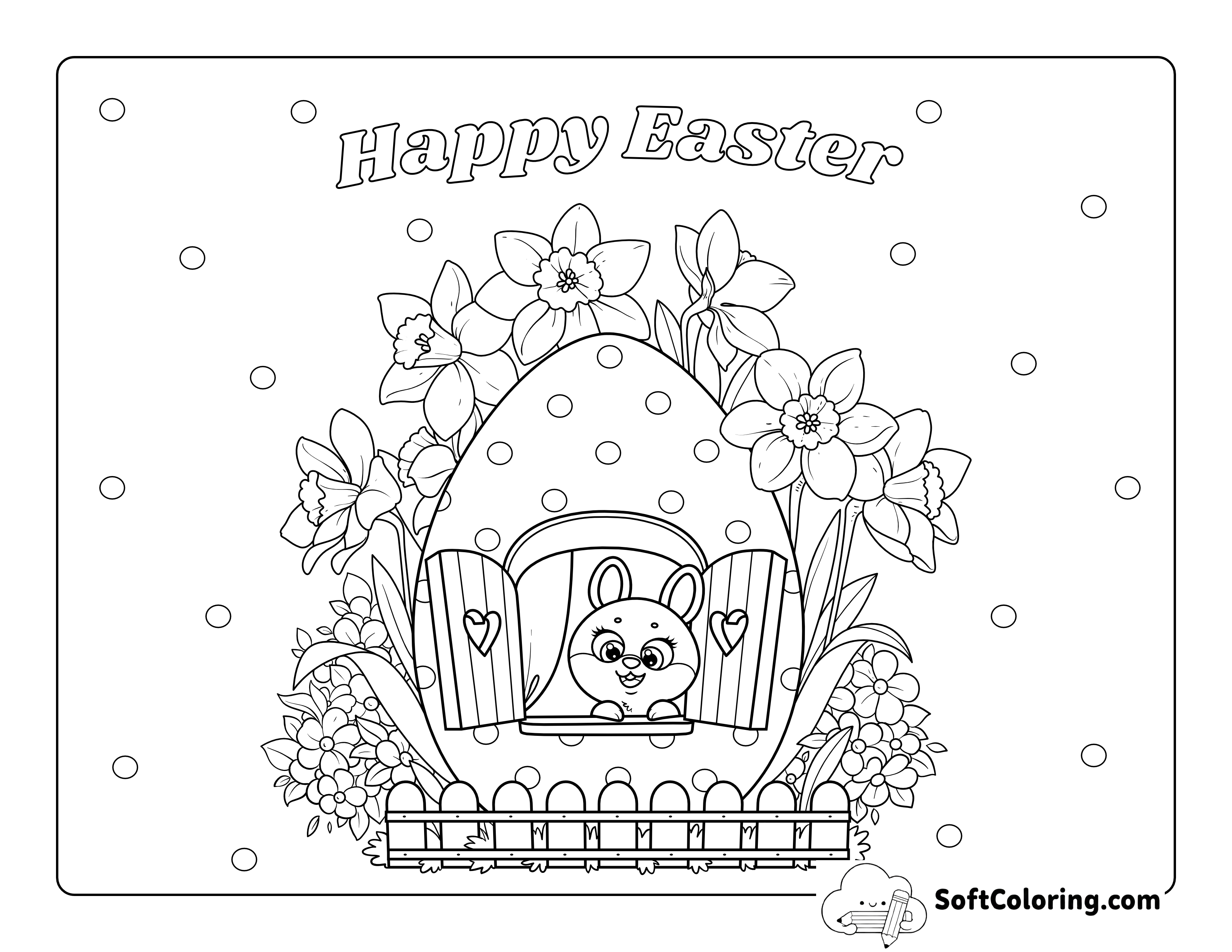 Easter Bunny Printable to Color