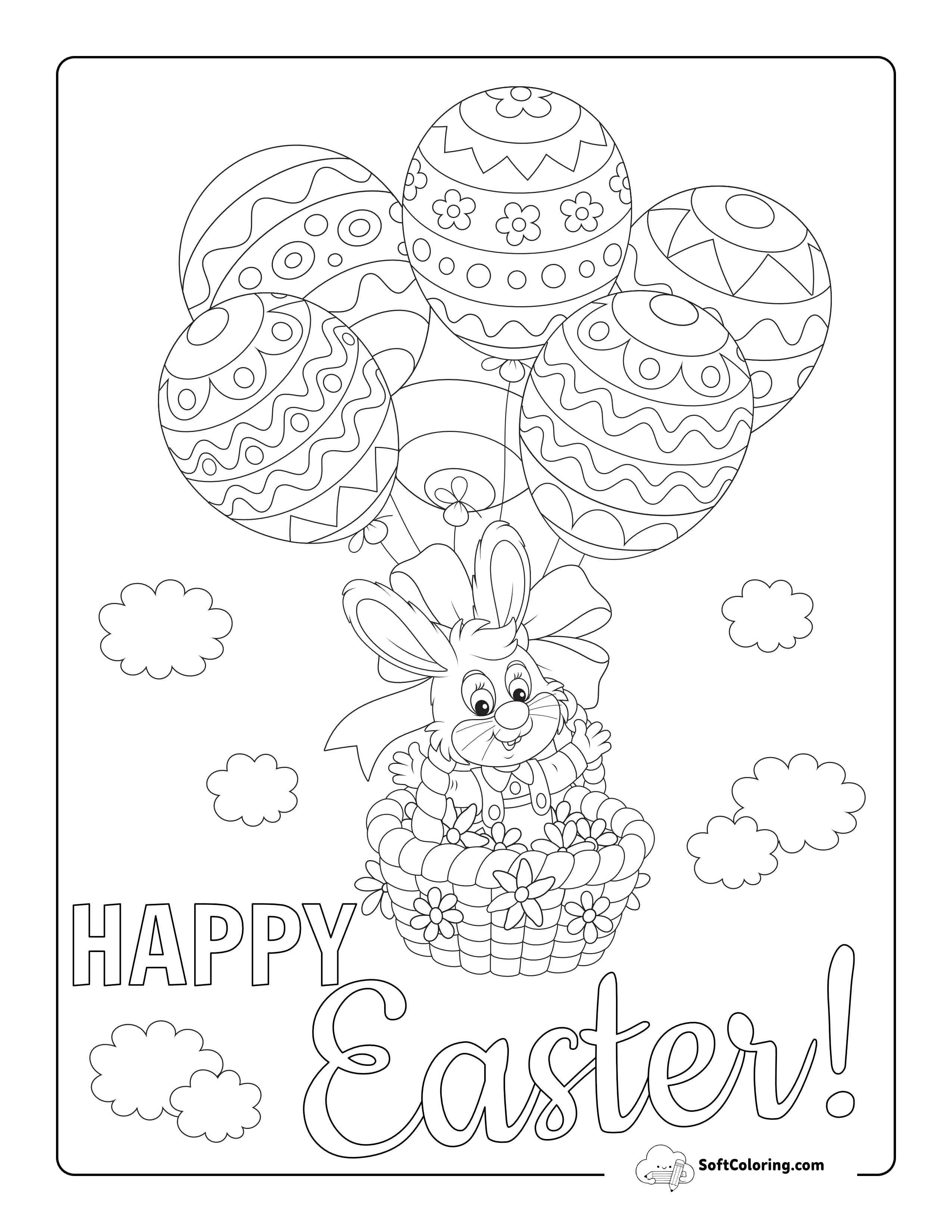 Cute Easter Coloring Page For Kids
