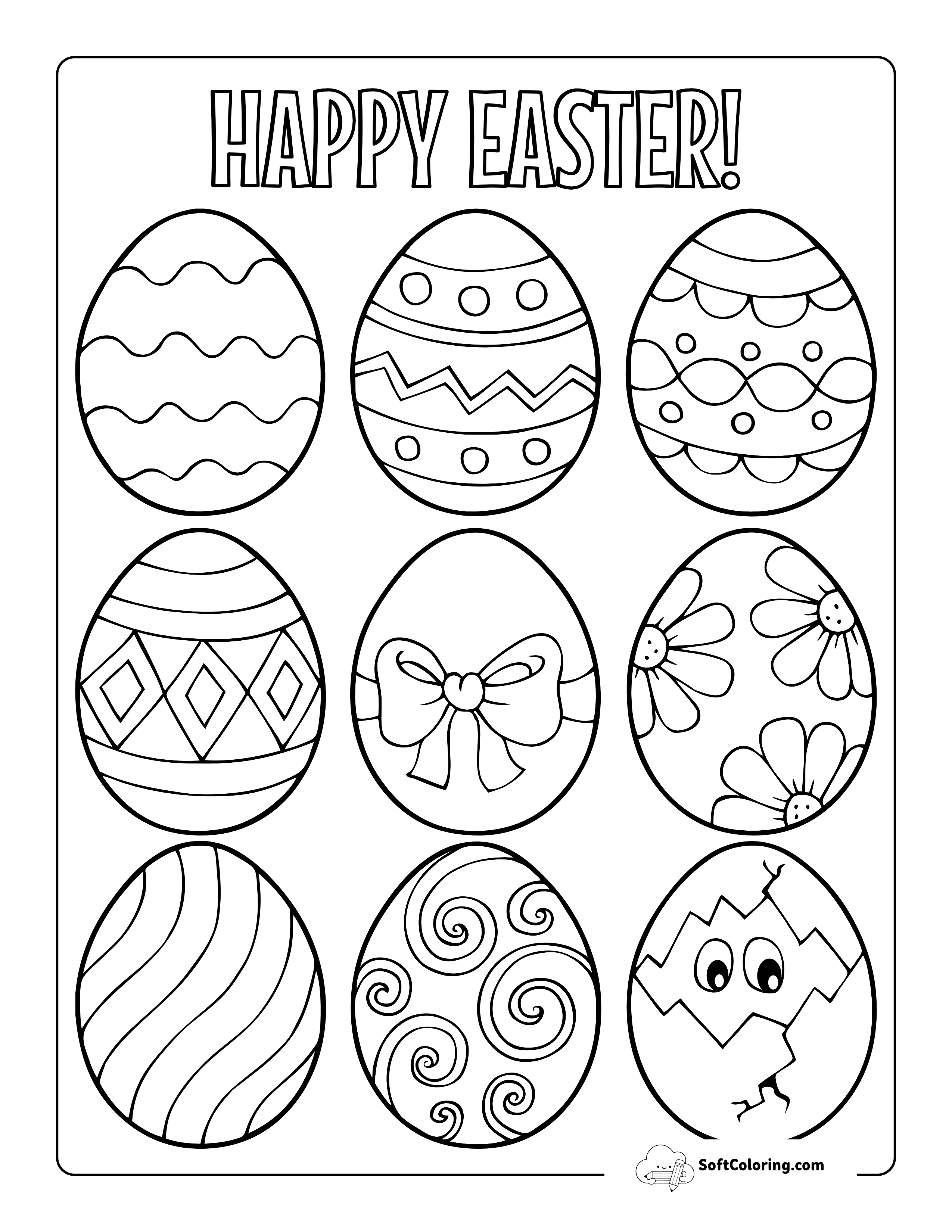 Patterned Easter Egg Template
