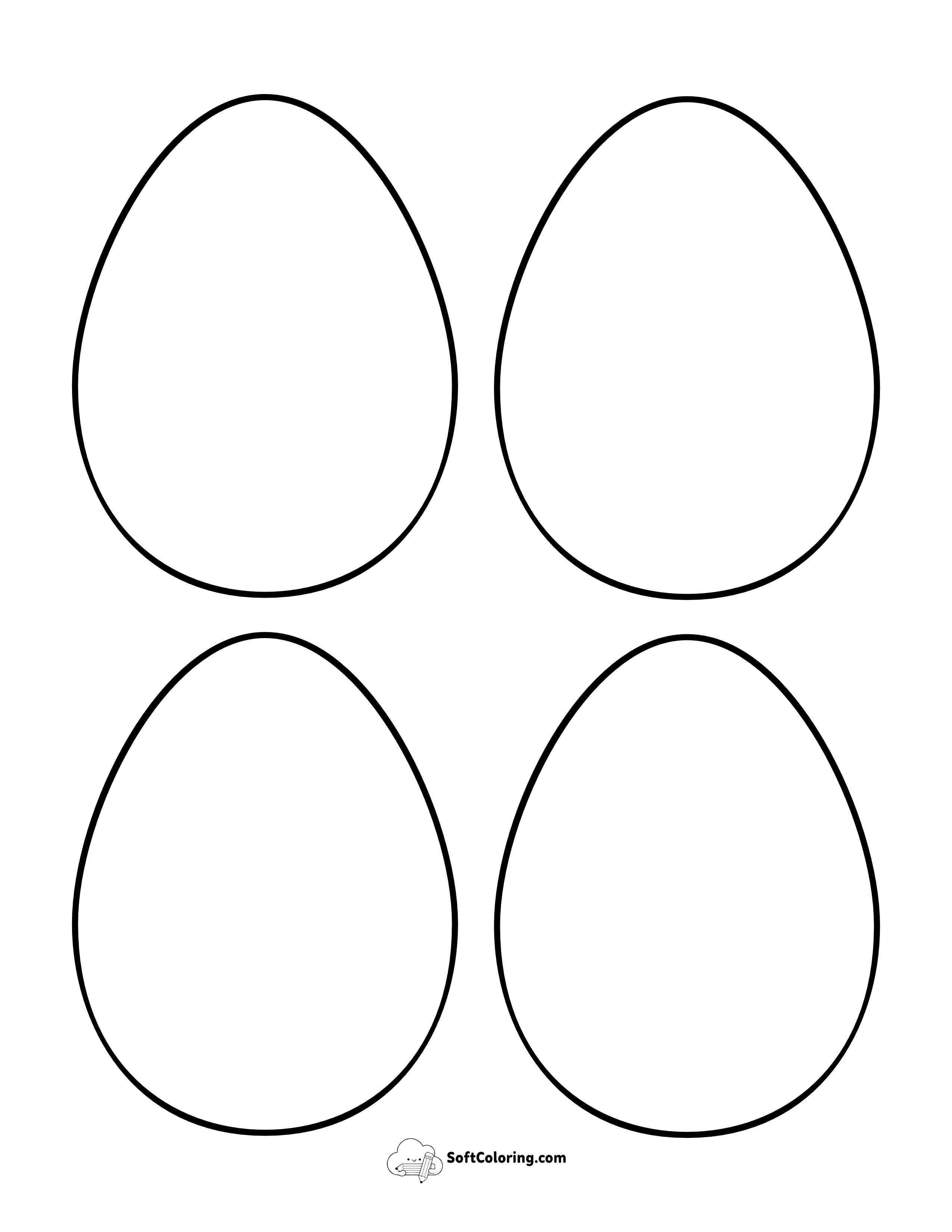 Blank Egg Template Printable - Medium
