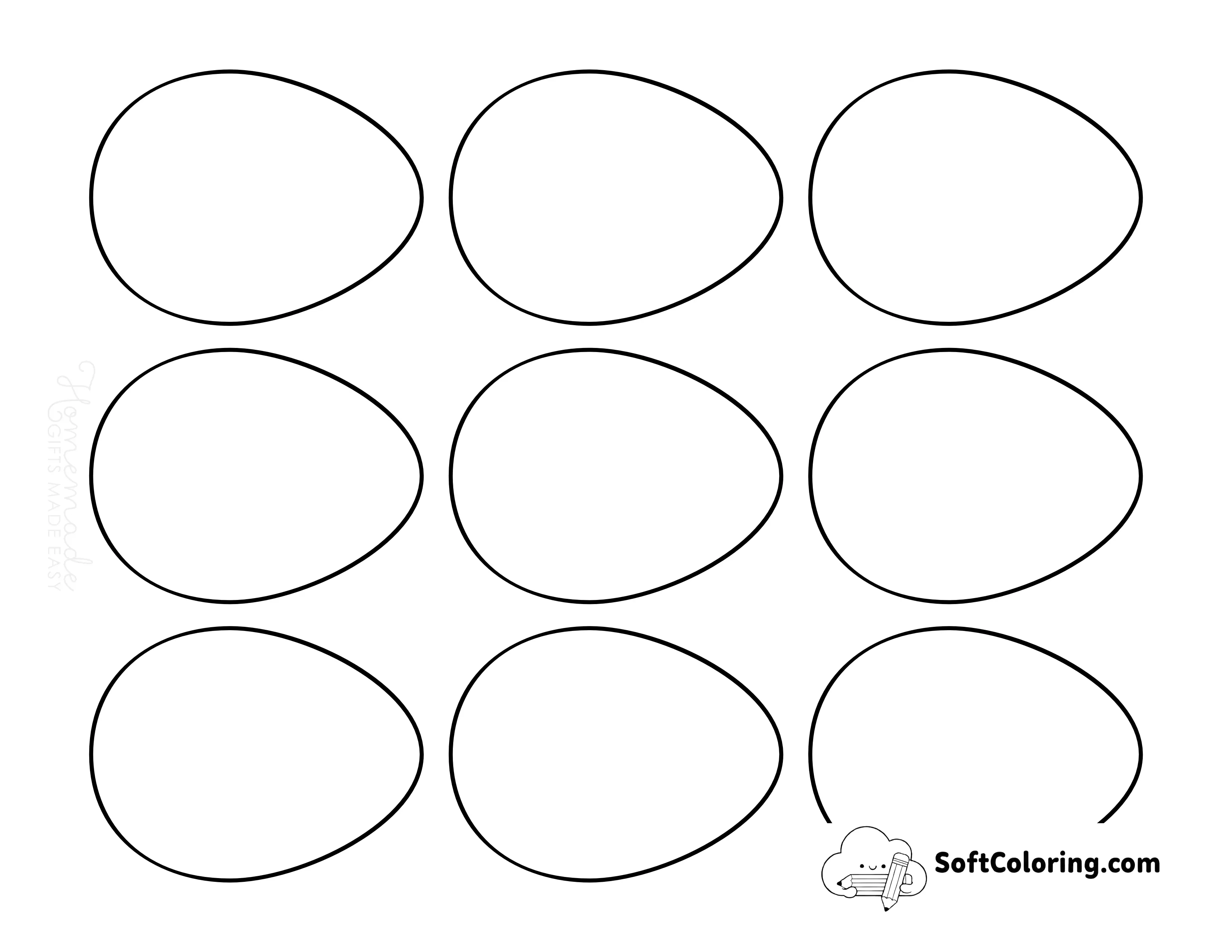 Blank Egg Template Printable - Small
