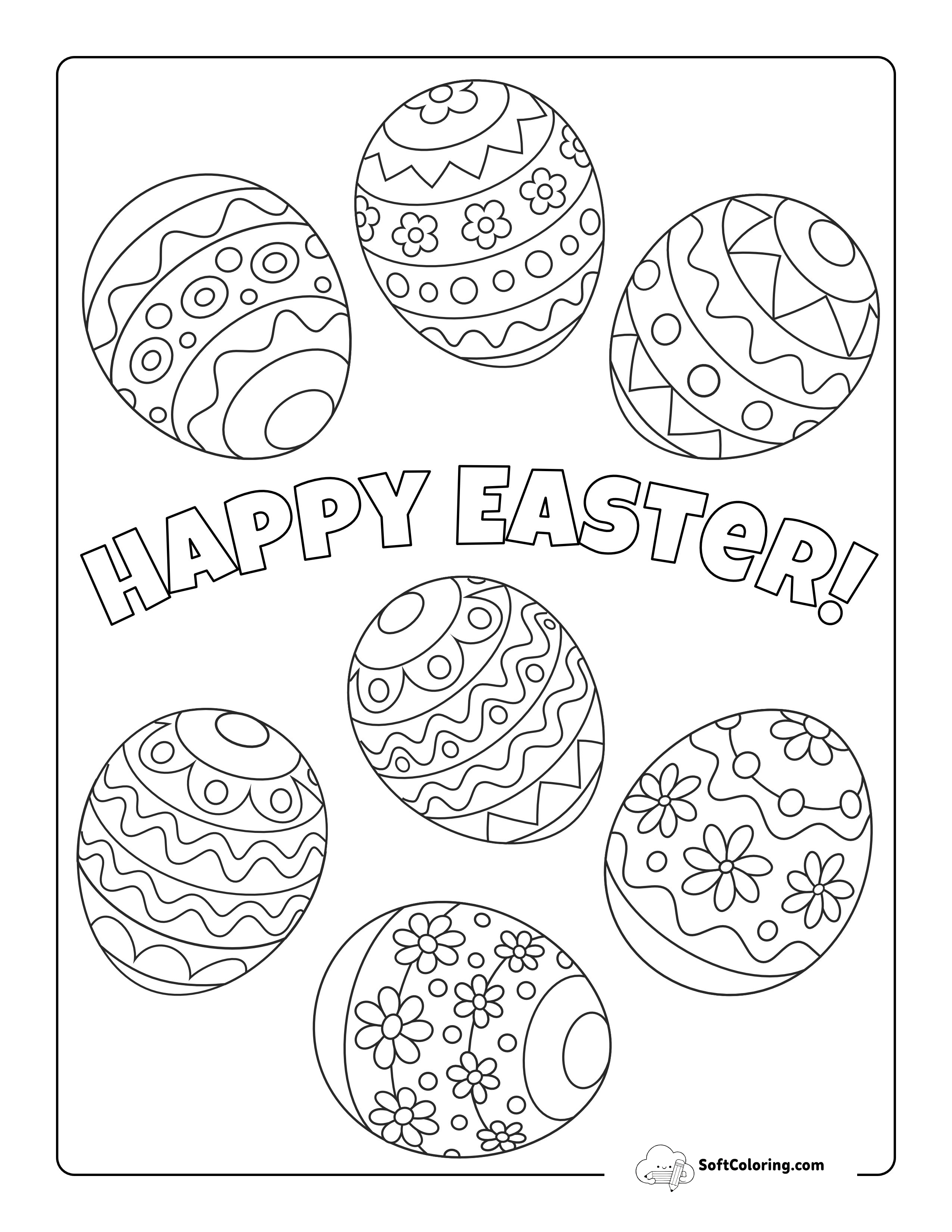 Patterned Egg Template Printables To Color