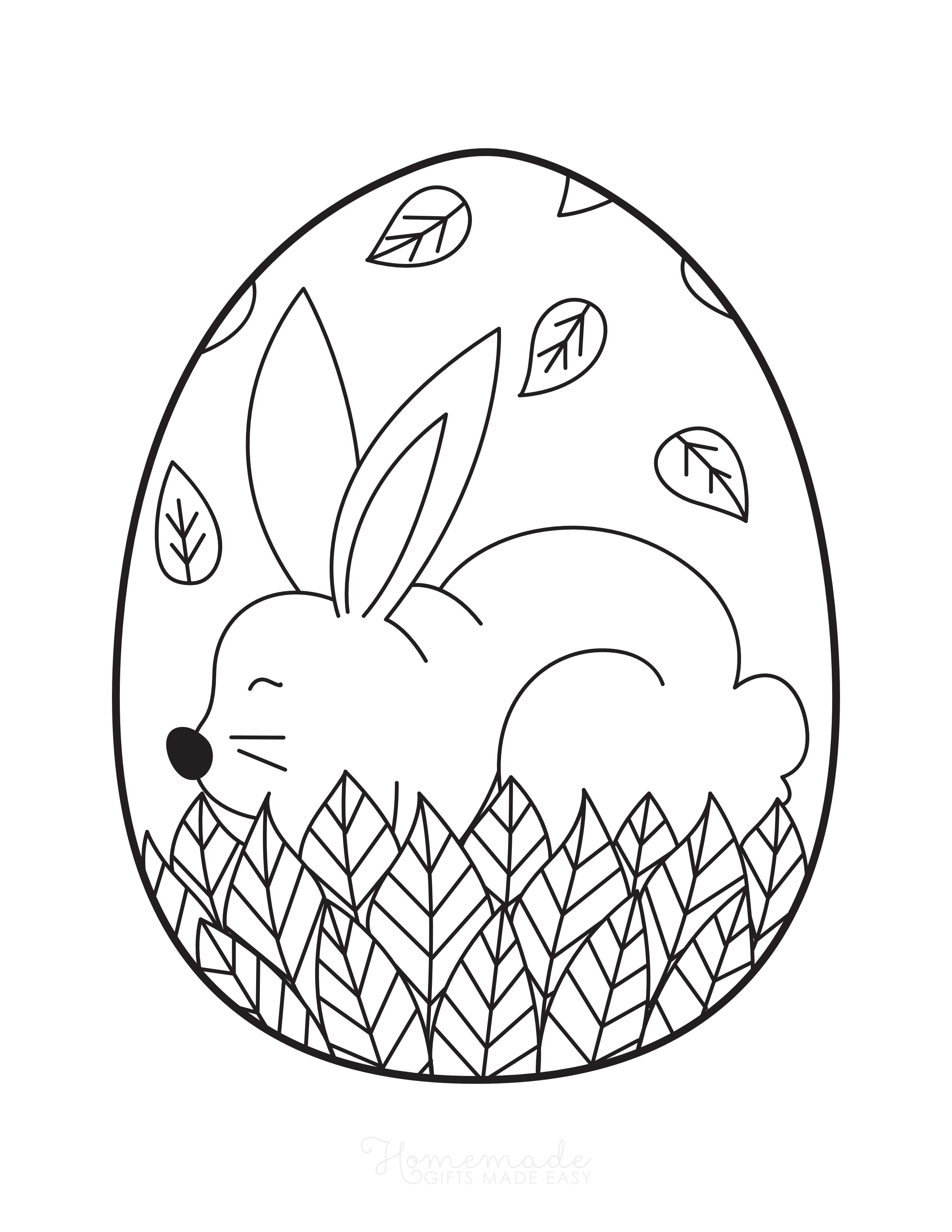 Cute Rabbit in Egg Coloring Sheet