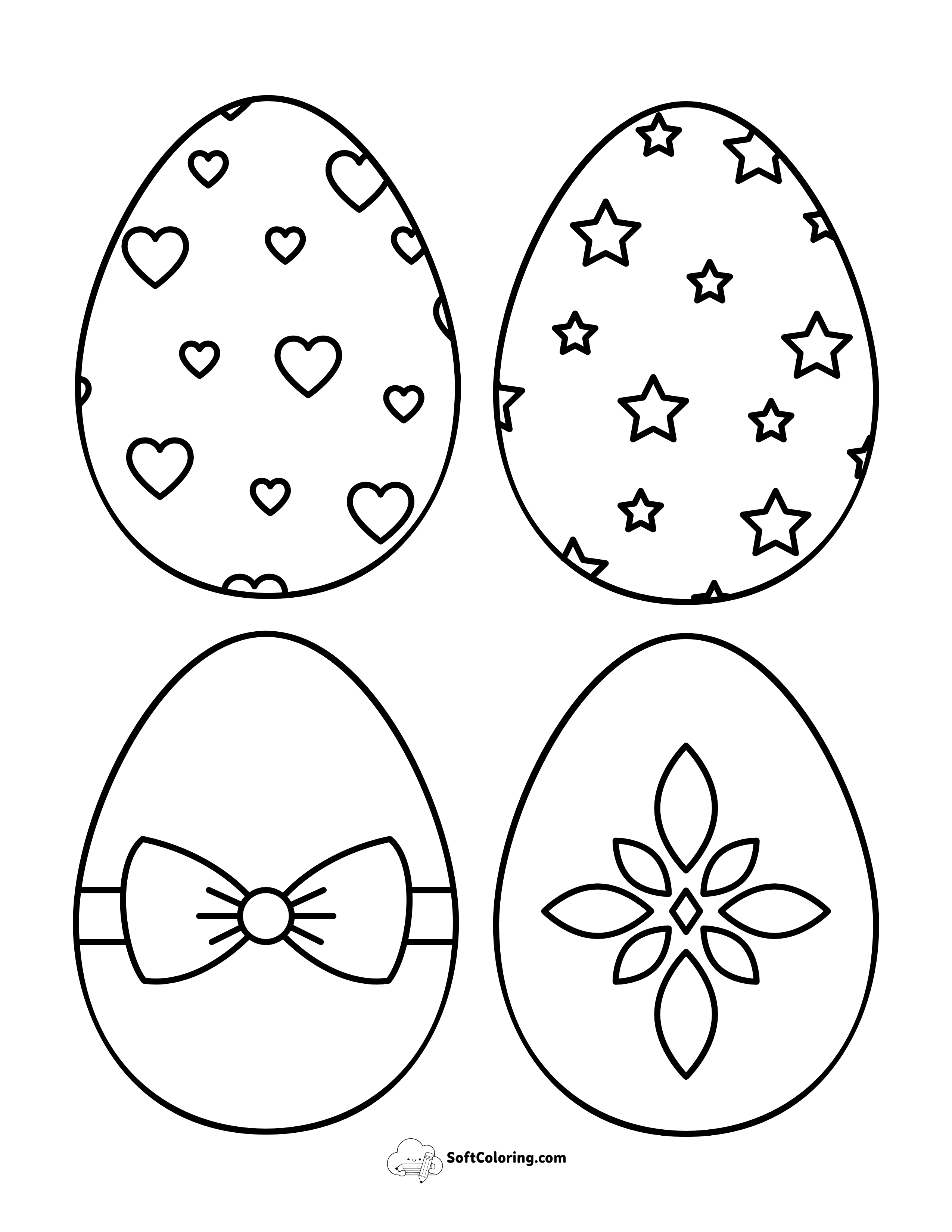 Patterned Easter Egg Templates For Kids