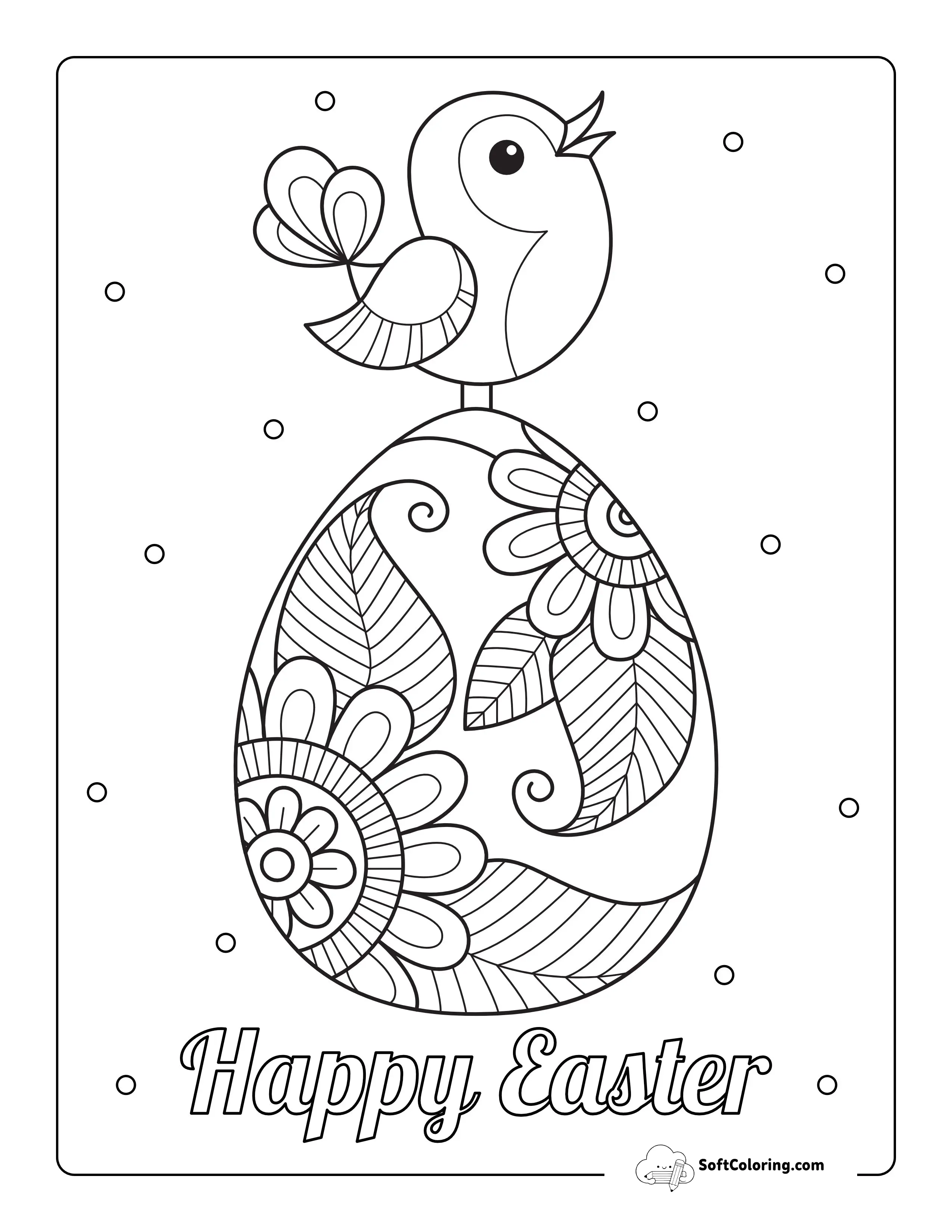 Easter Coloring Page For Adults