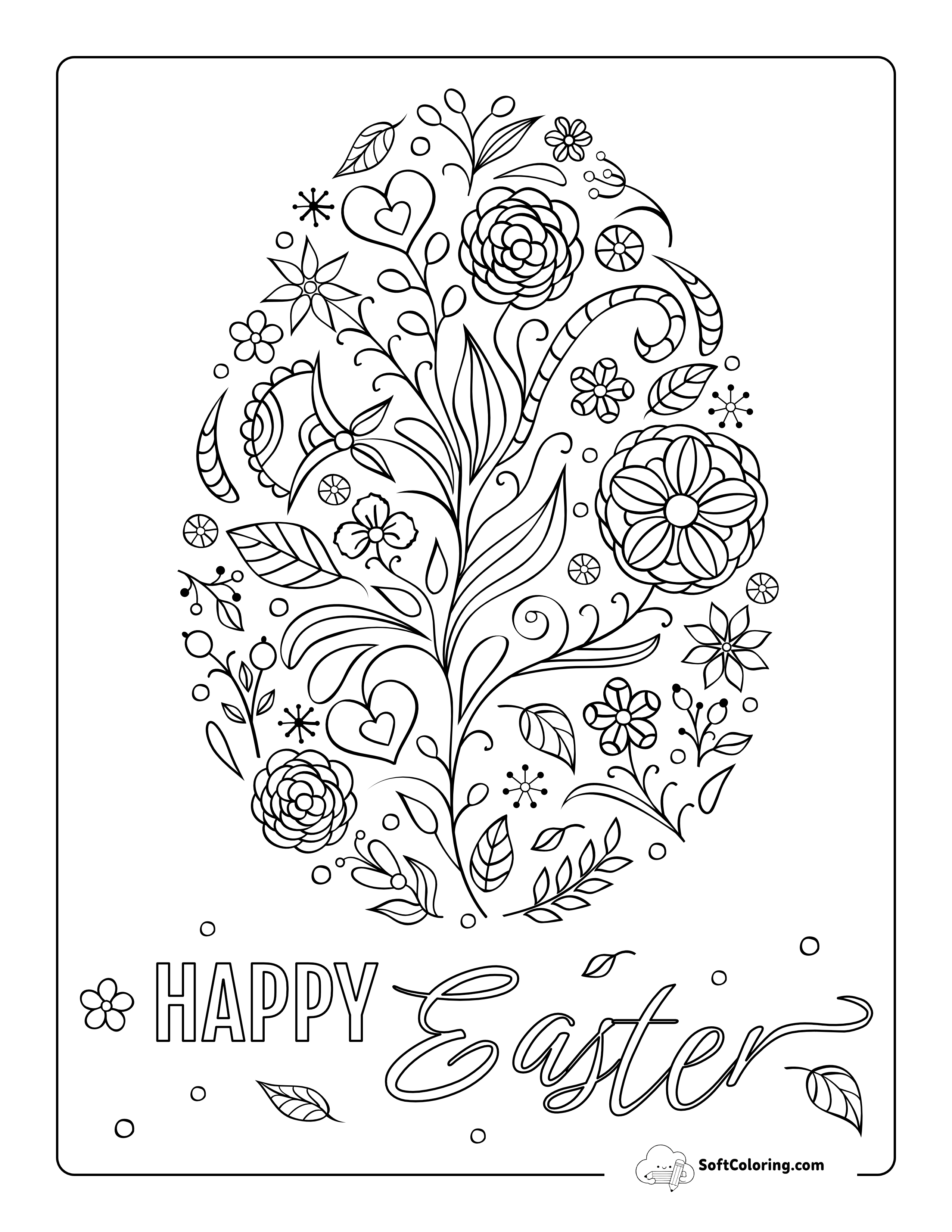 Spring Flowers Pattern Egg Template