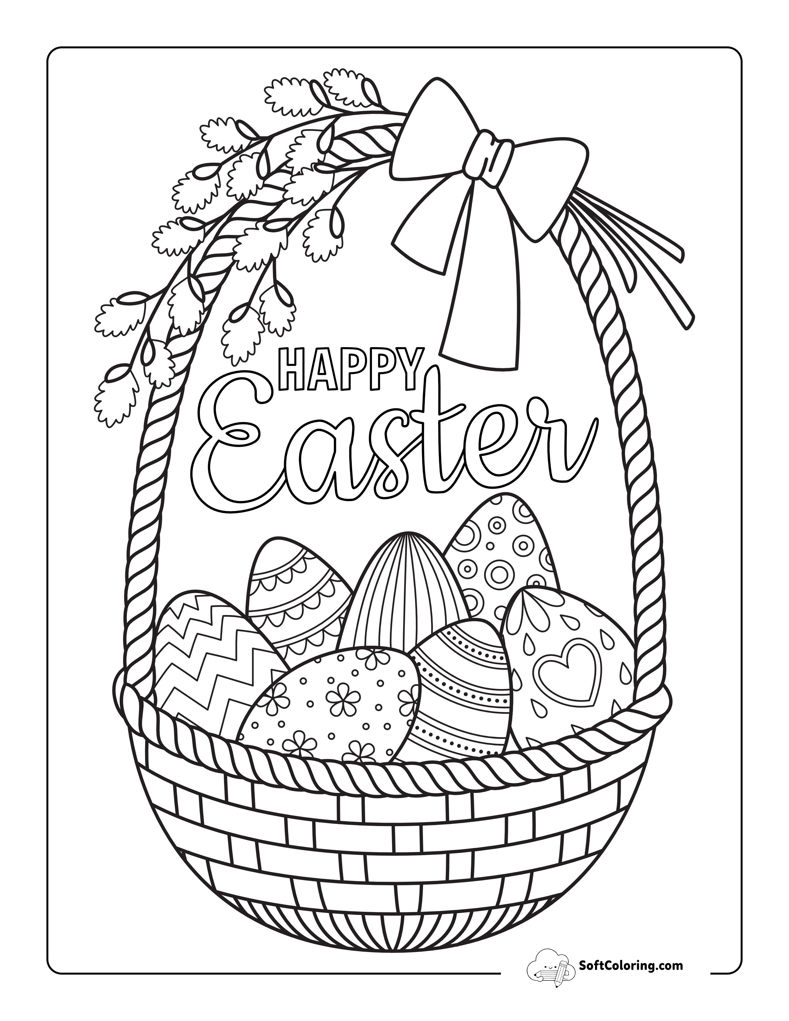Easter Basket Coloring Page