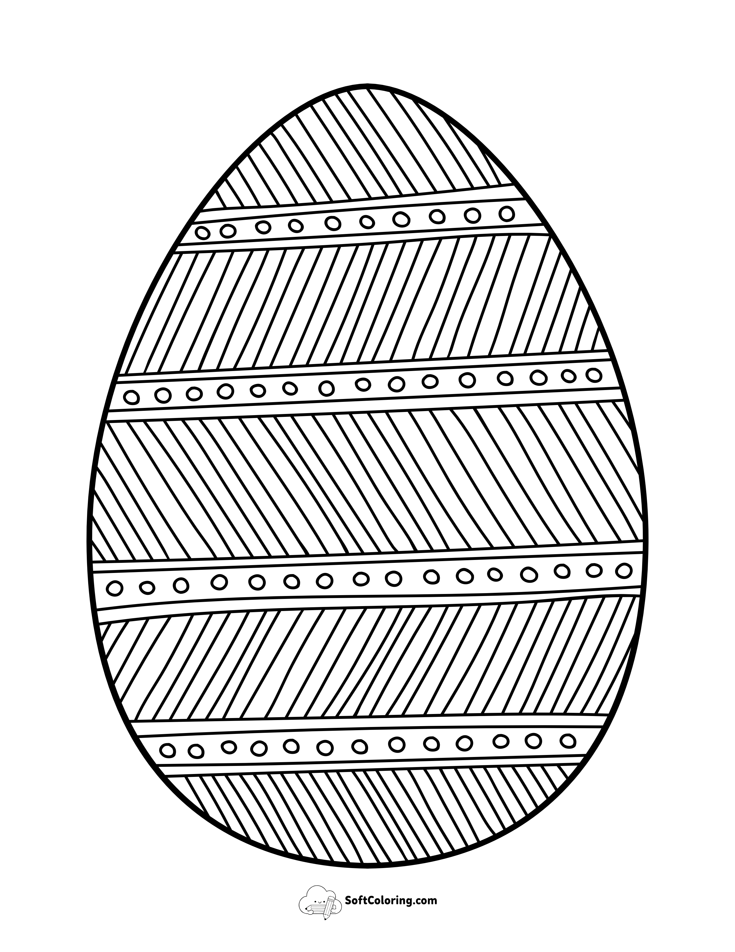 Large Patterned Egg Coloring Sheet
