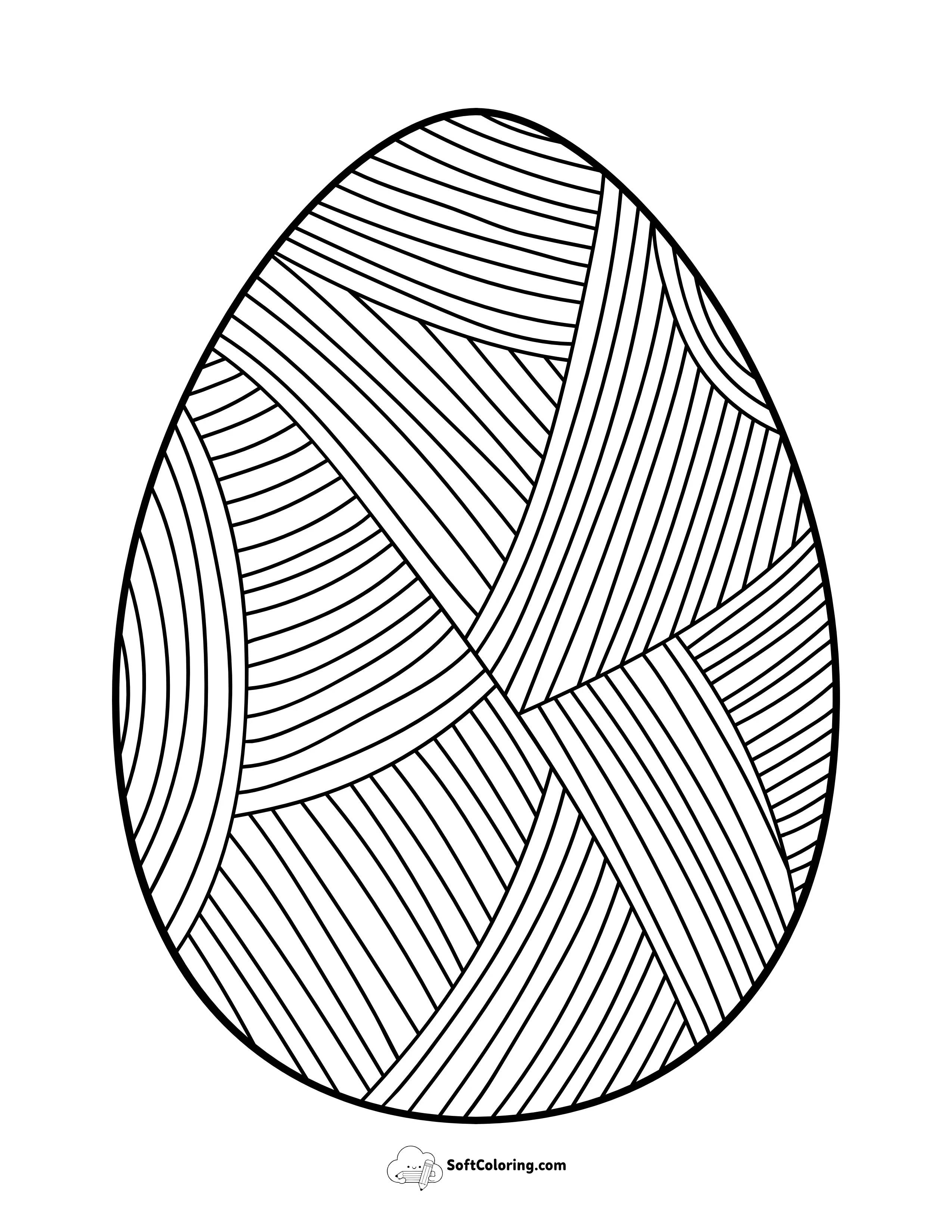 Patterned Easter Egg Coloring Sheet