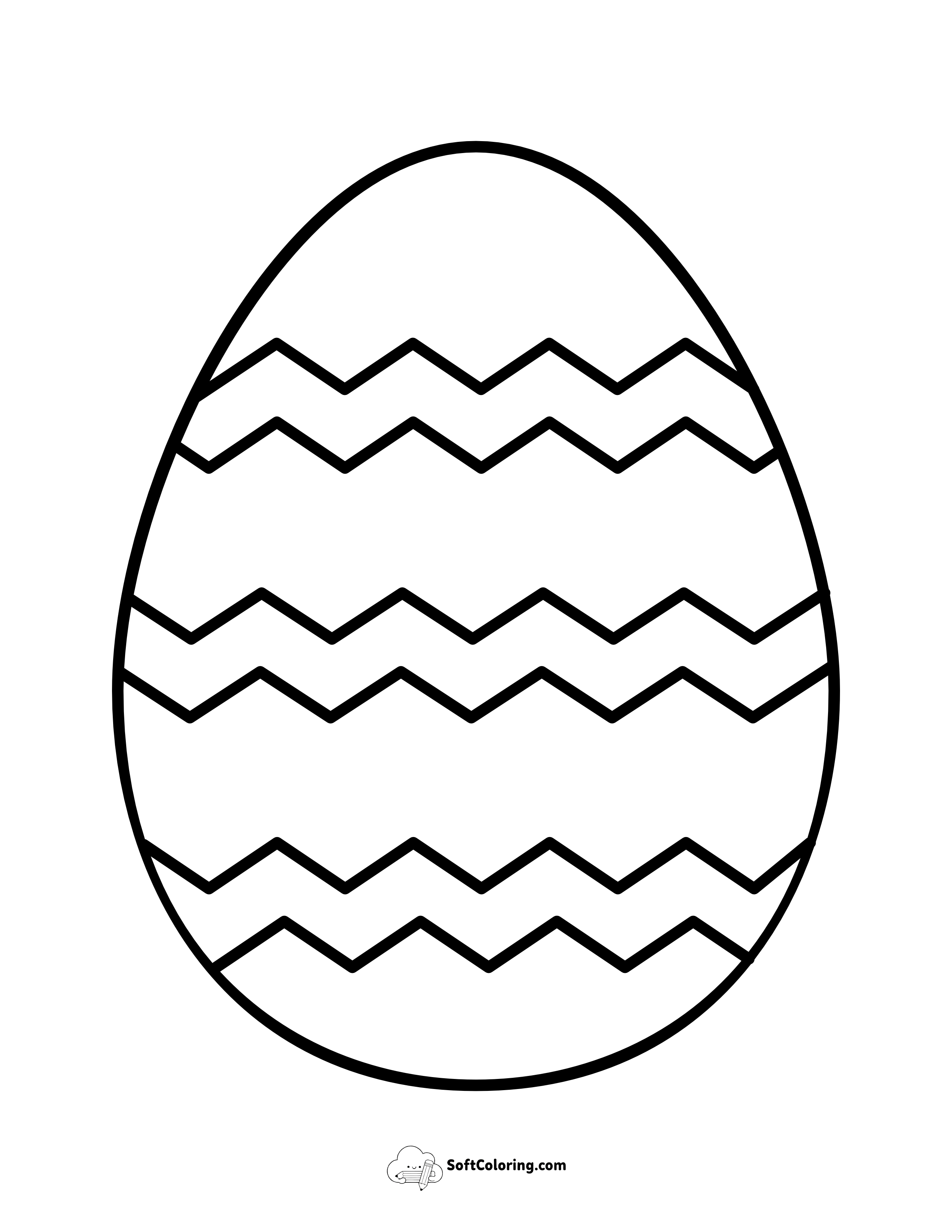 Zig-Zag Egg Easter Coloring Page