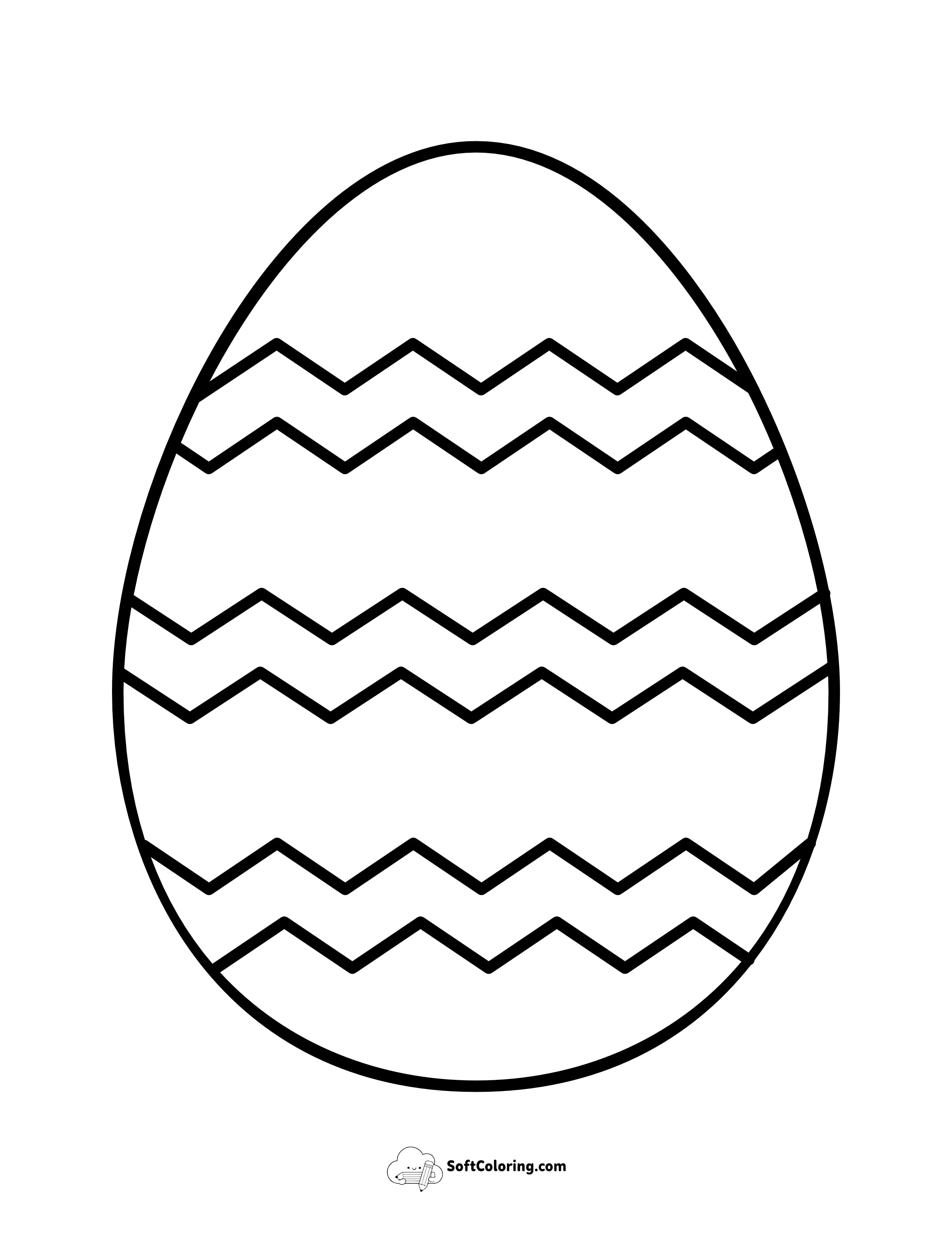 Zig-Zag Egg Easter Coloring Page