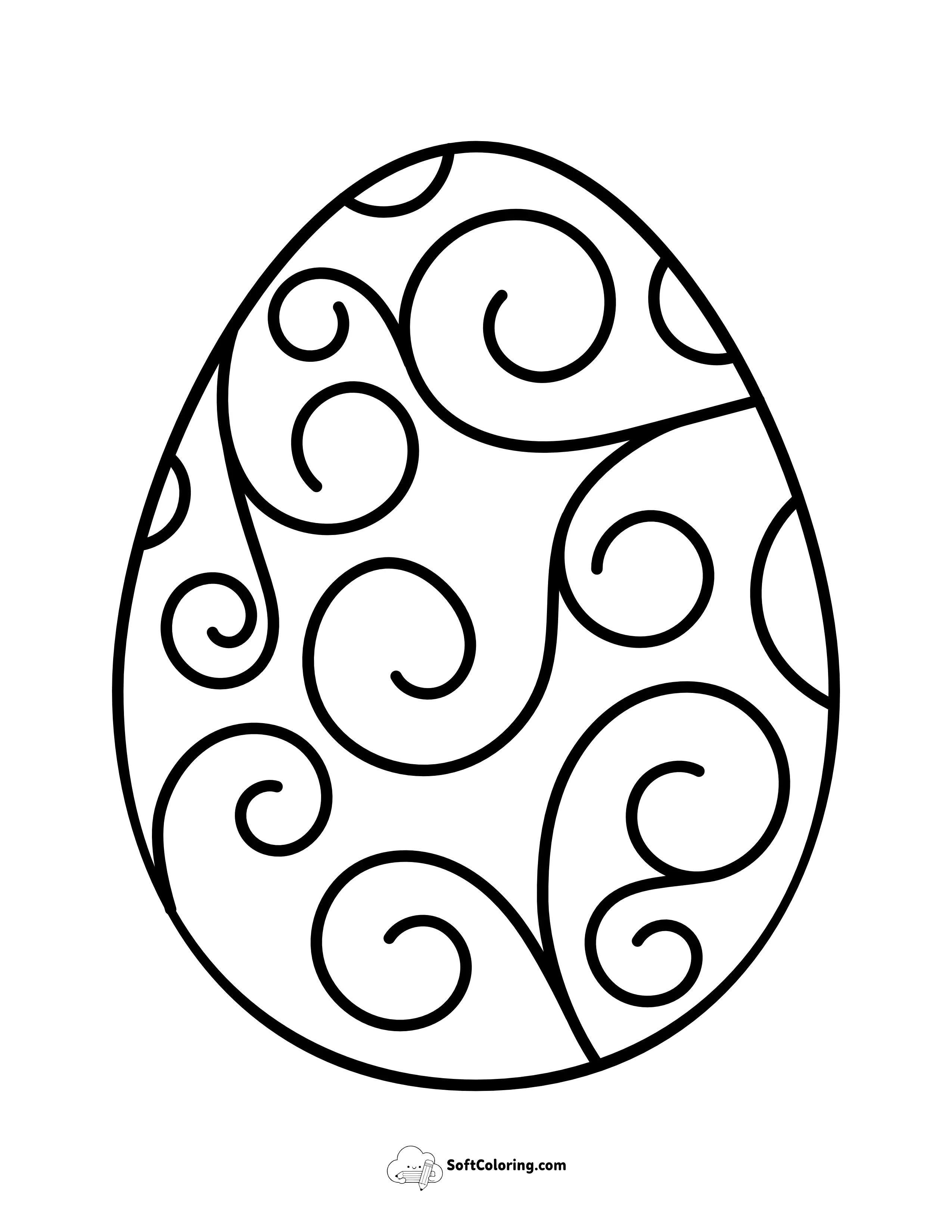 Large Swirly Egg Template To Color