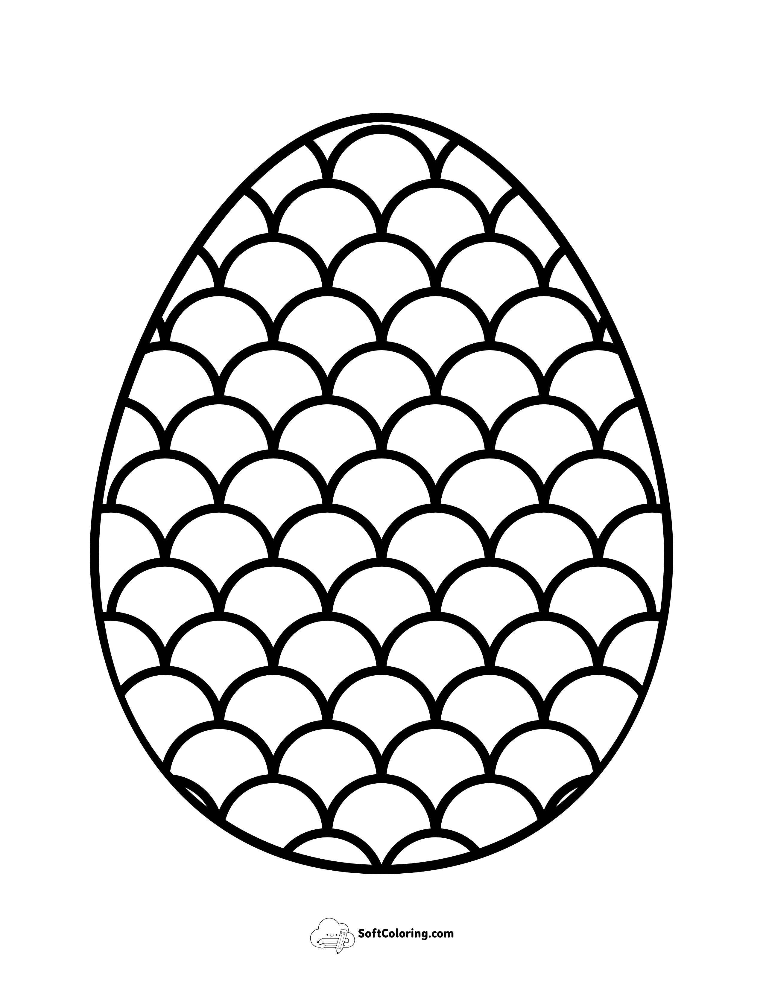 Mermaid-Pattern Easter Egg Template