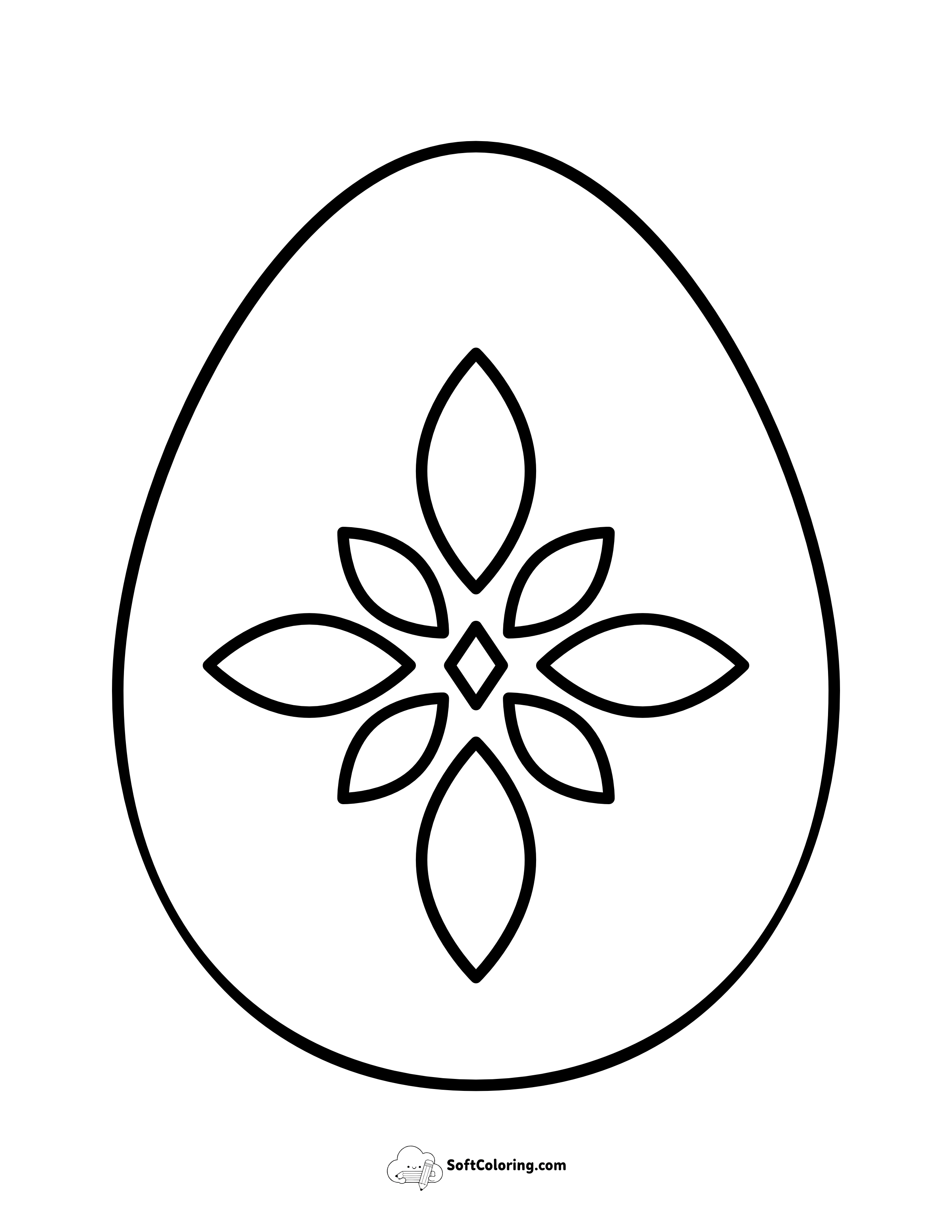 Large Easter Egg Coloring Page For Kids
