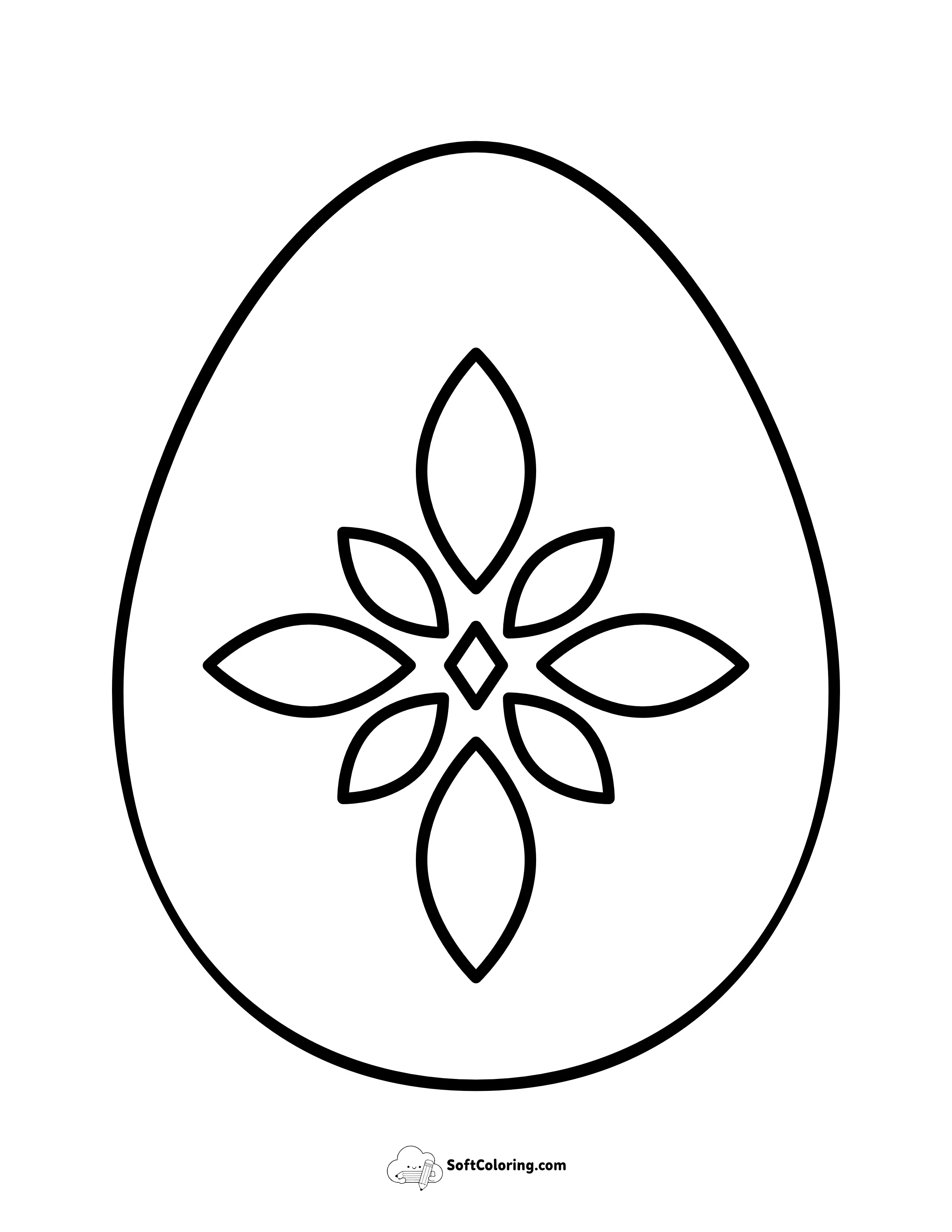 Large Easter Egg Coloring Page For Kids