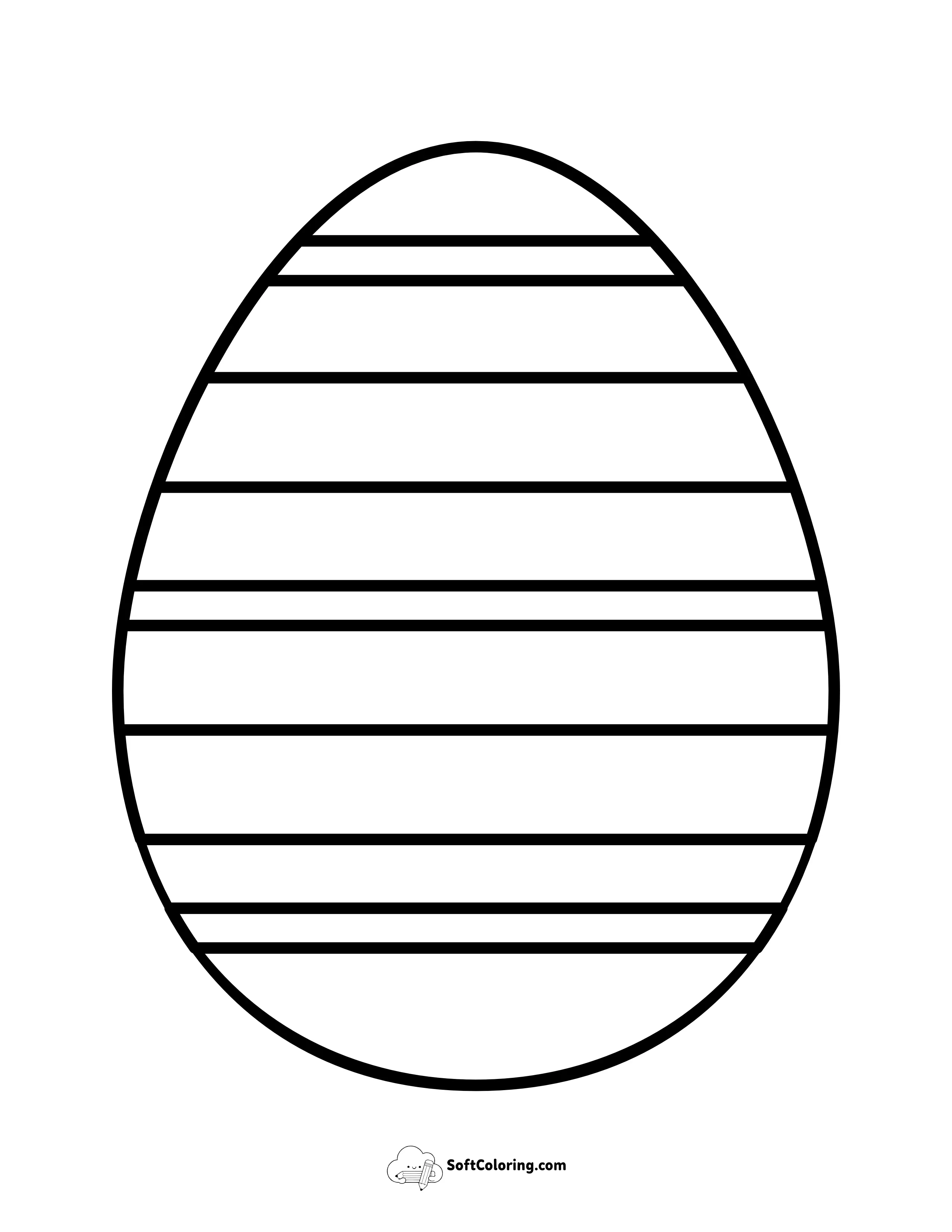 Striped Easter Egg For Preschoolers