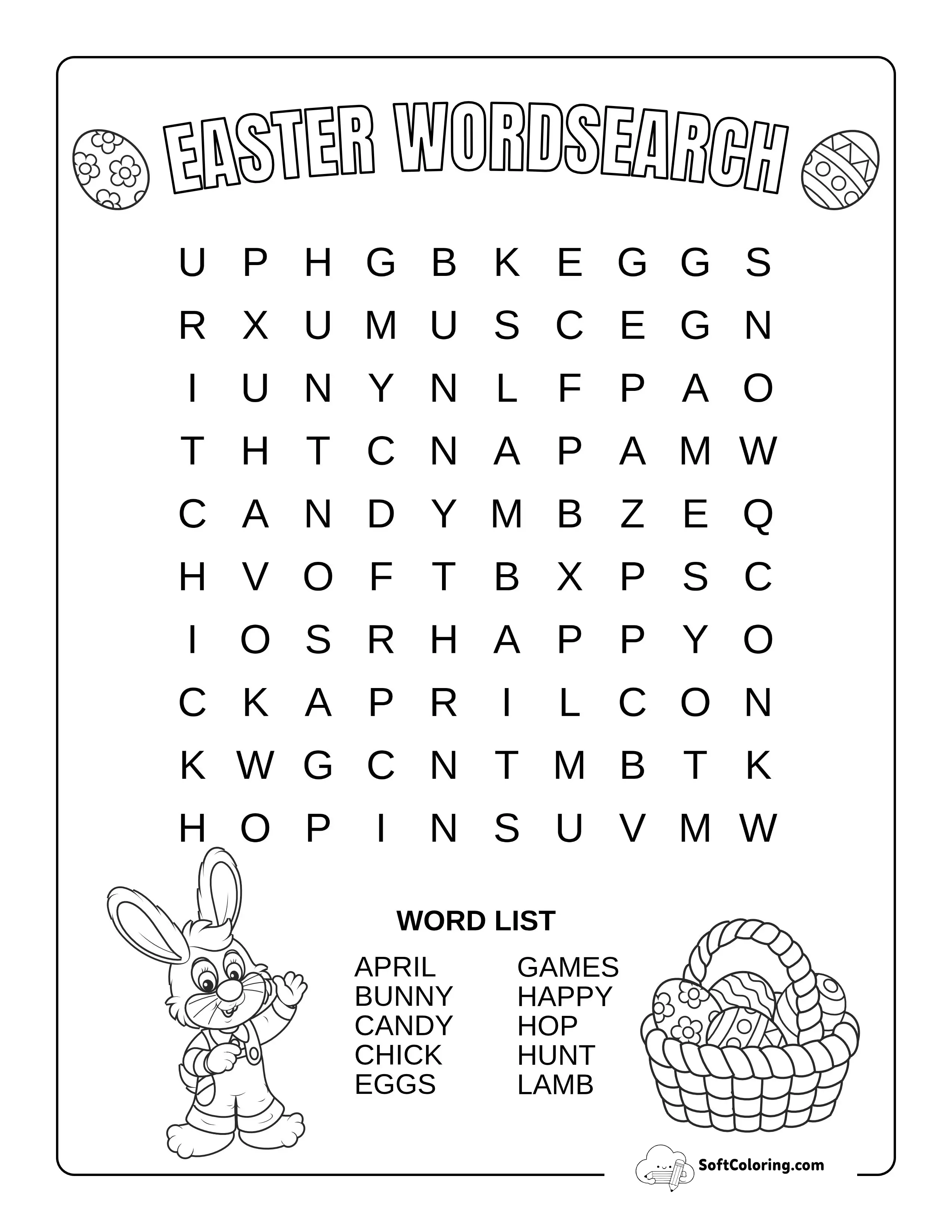 Easy Easter Word Search