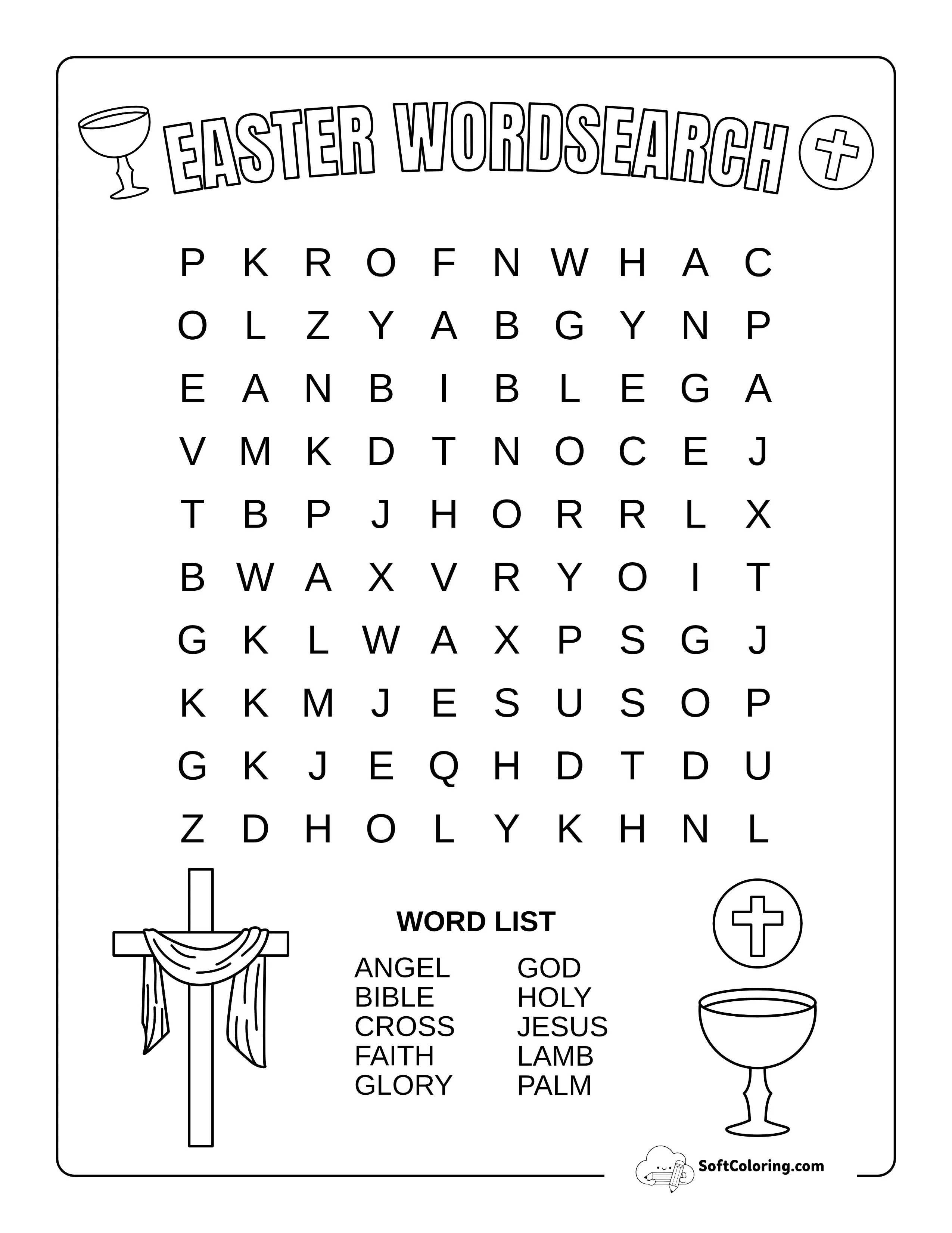 Easy Christian Religious Easter Word Search