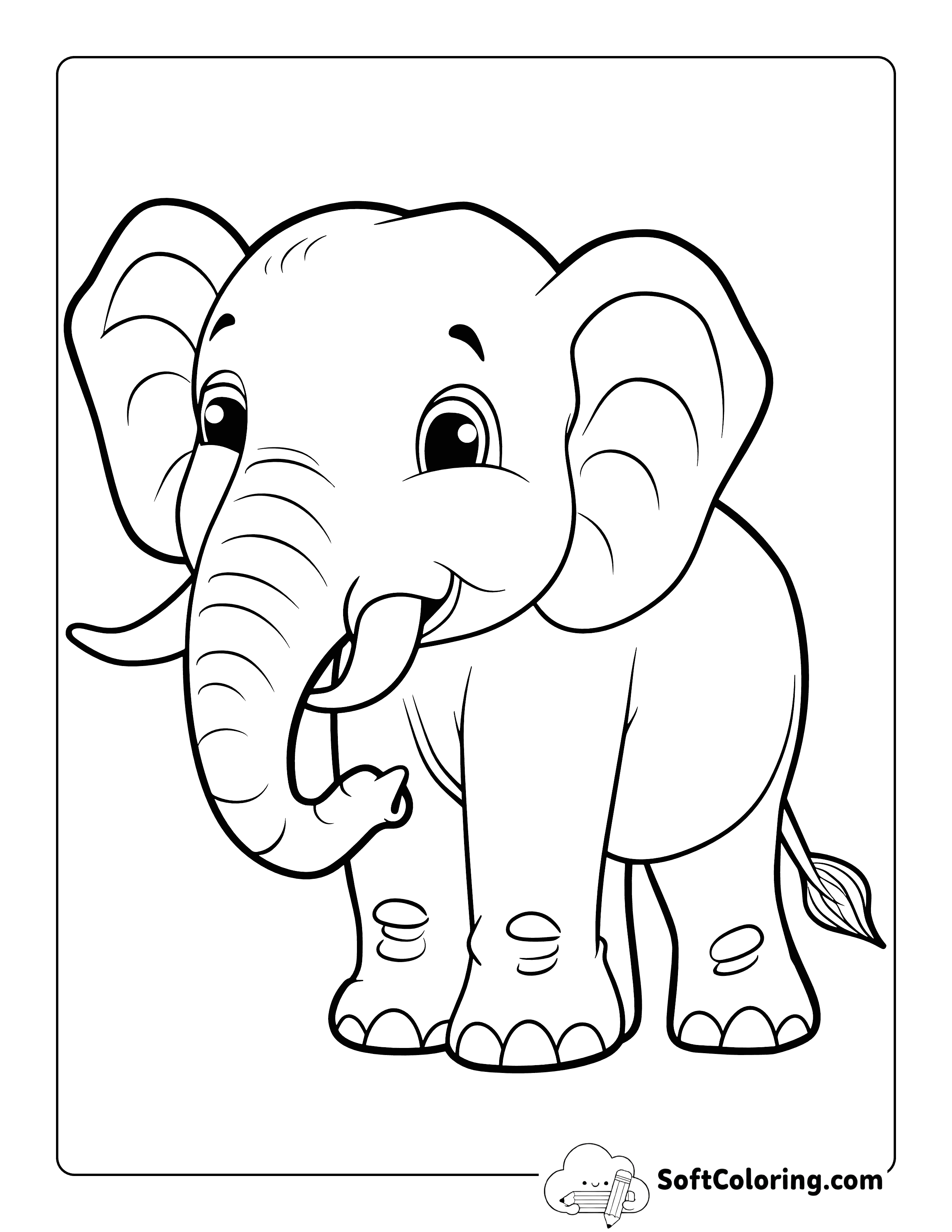 Cute Elephant Coloring Sheet