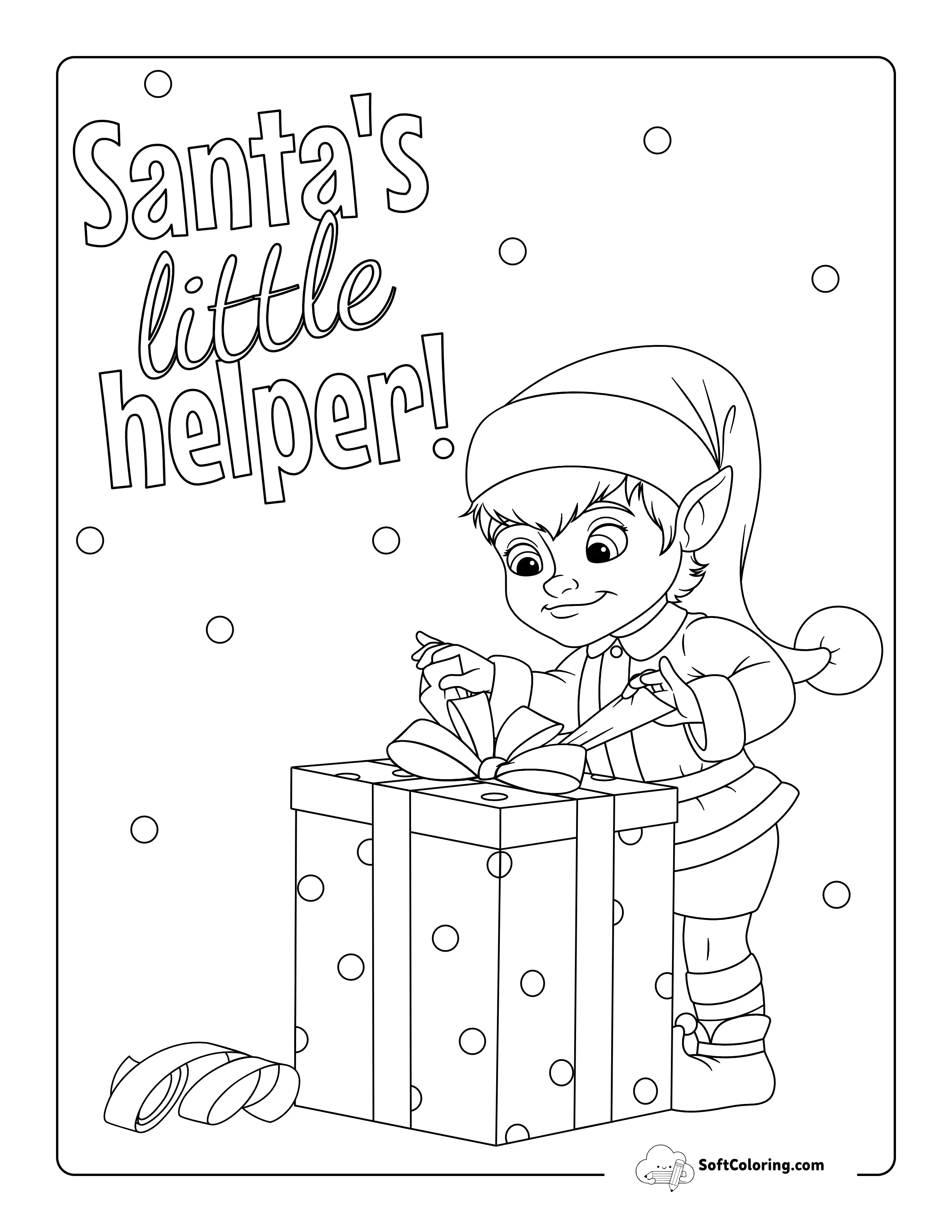 "Santa's Little Helper" Picture To Color