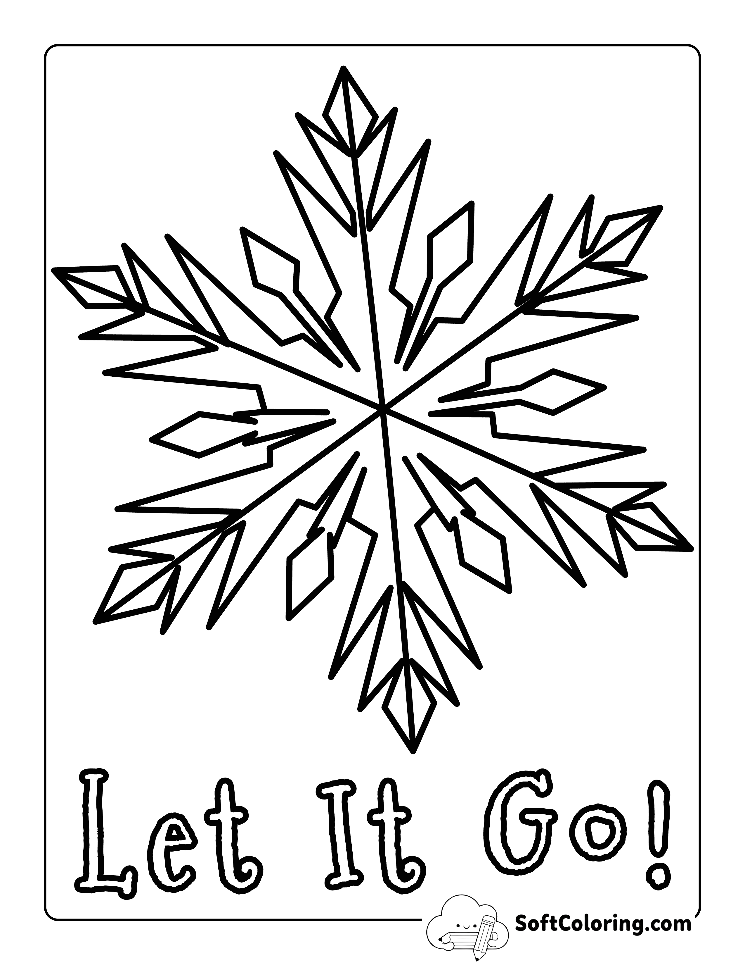 "Let It Go" Snowflake Coloring Page