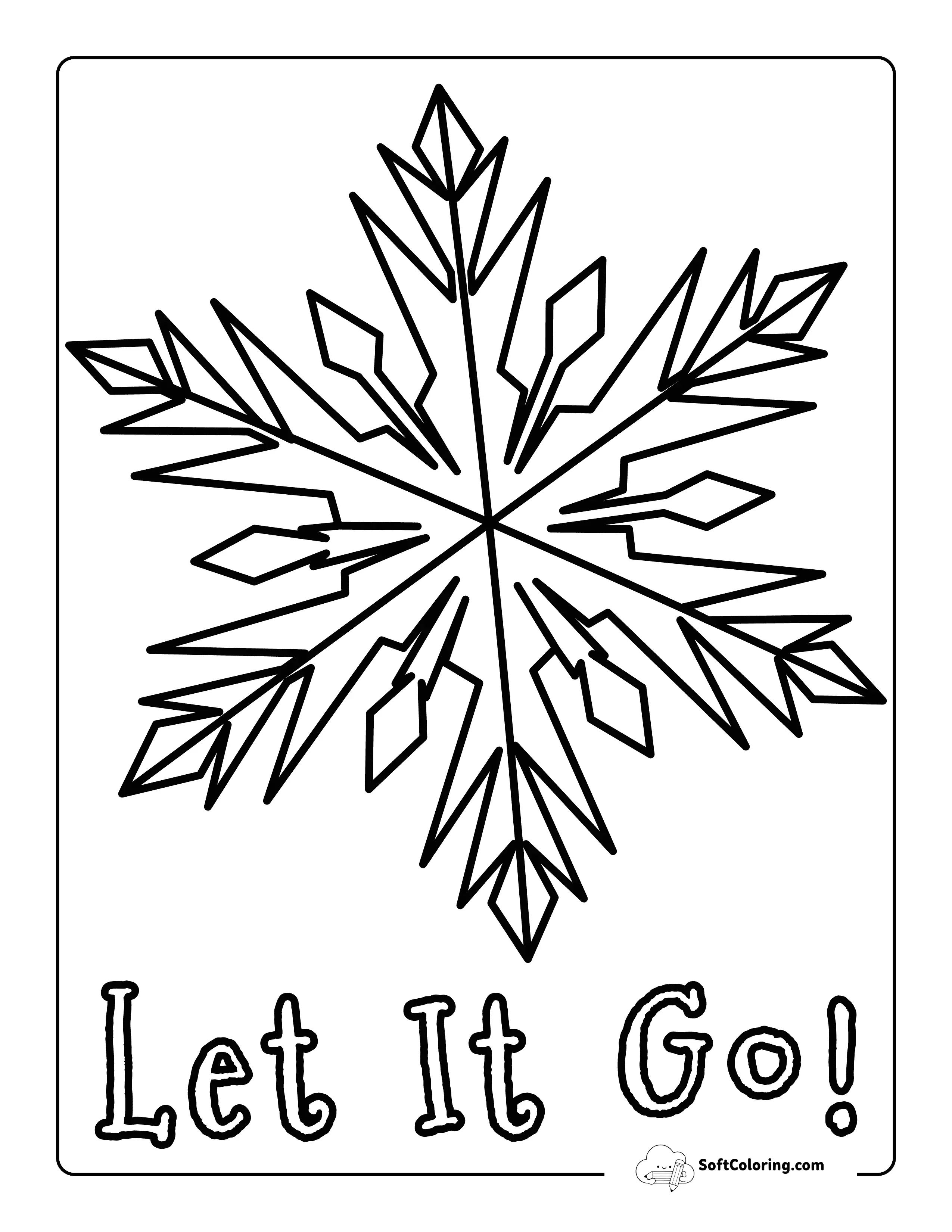 "Let It Go" Snowflake Coloring Page