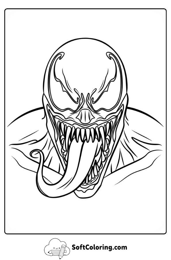 Venom Face Coloring Page