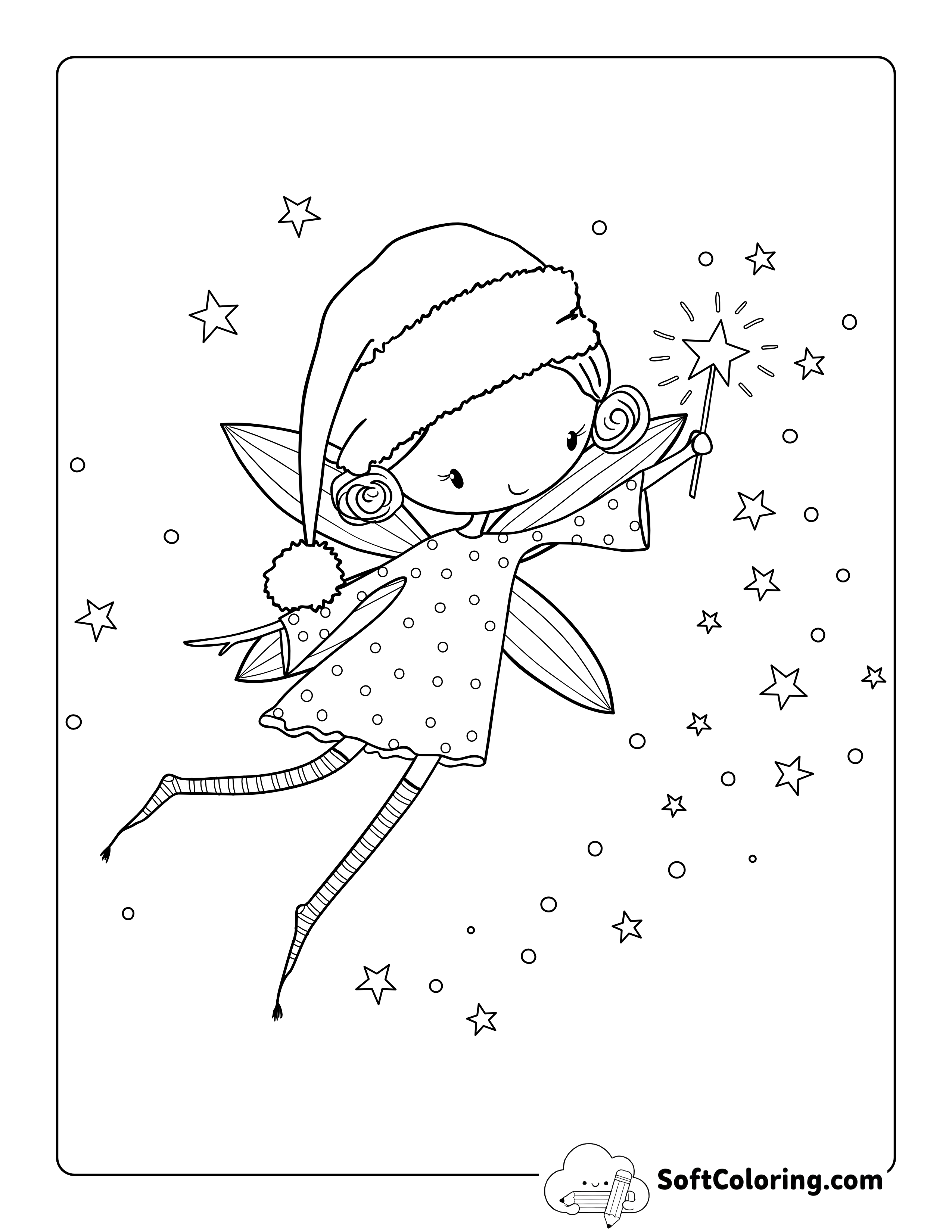 Cute Winter Holidays Fairy to Color
