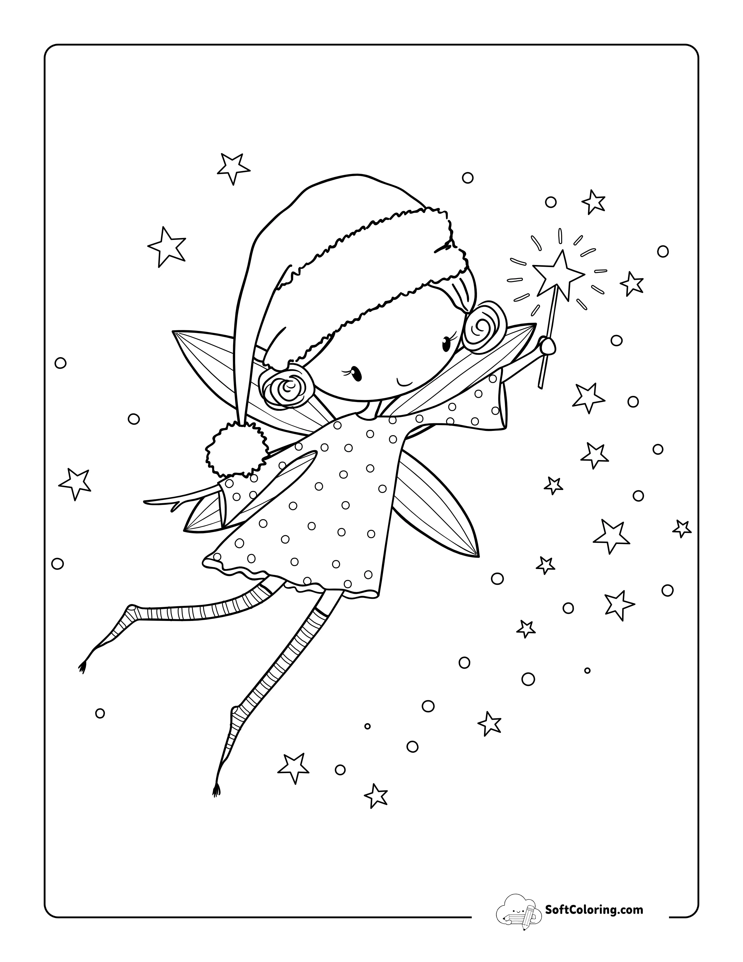 Cute Winter Holidays Fairy To Color