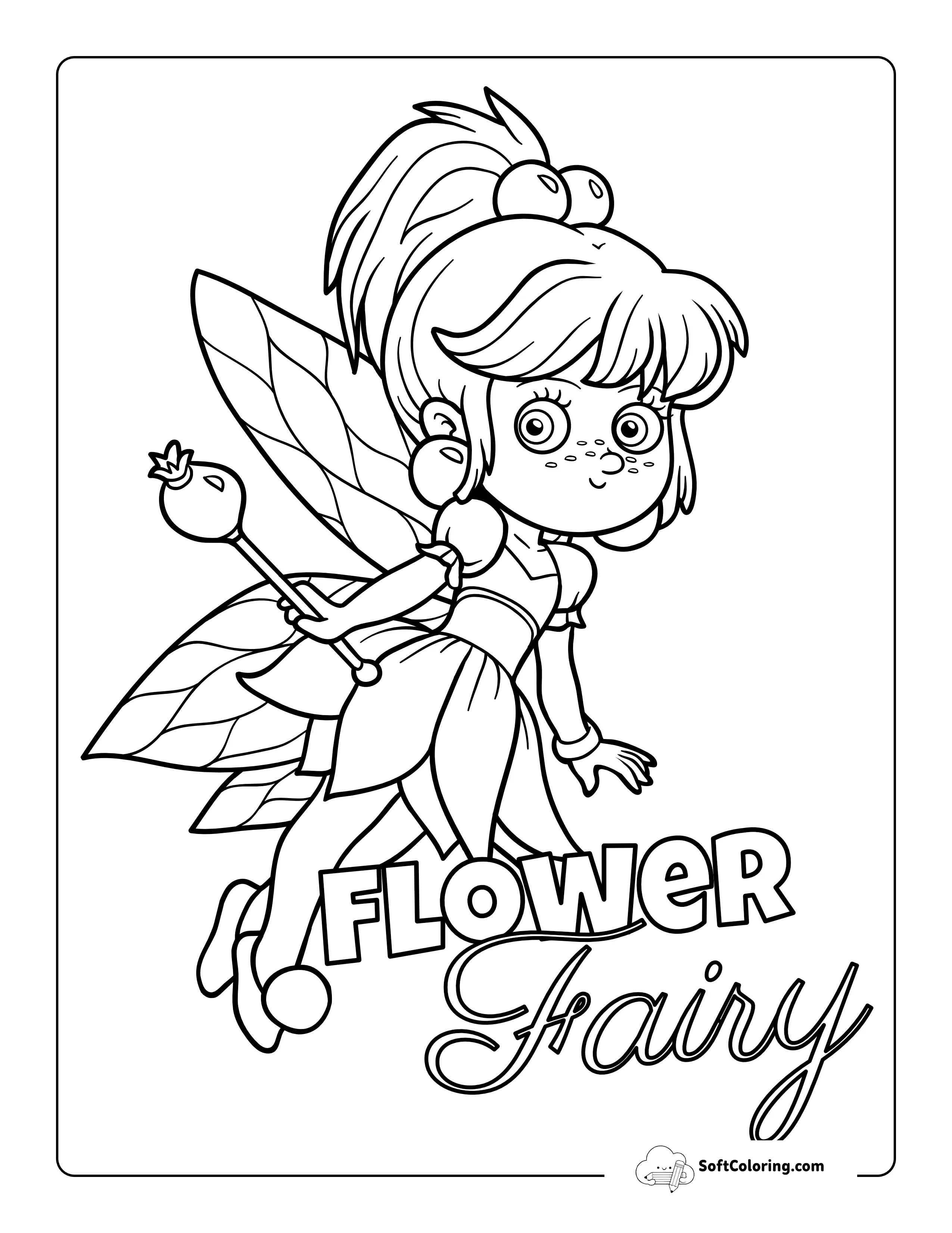 Flower Fairy Coloring Printable