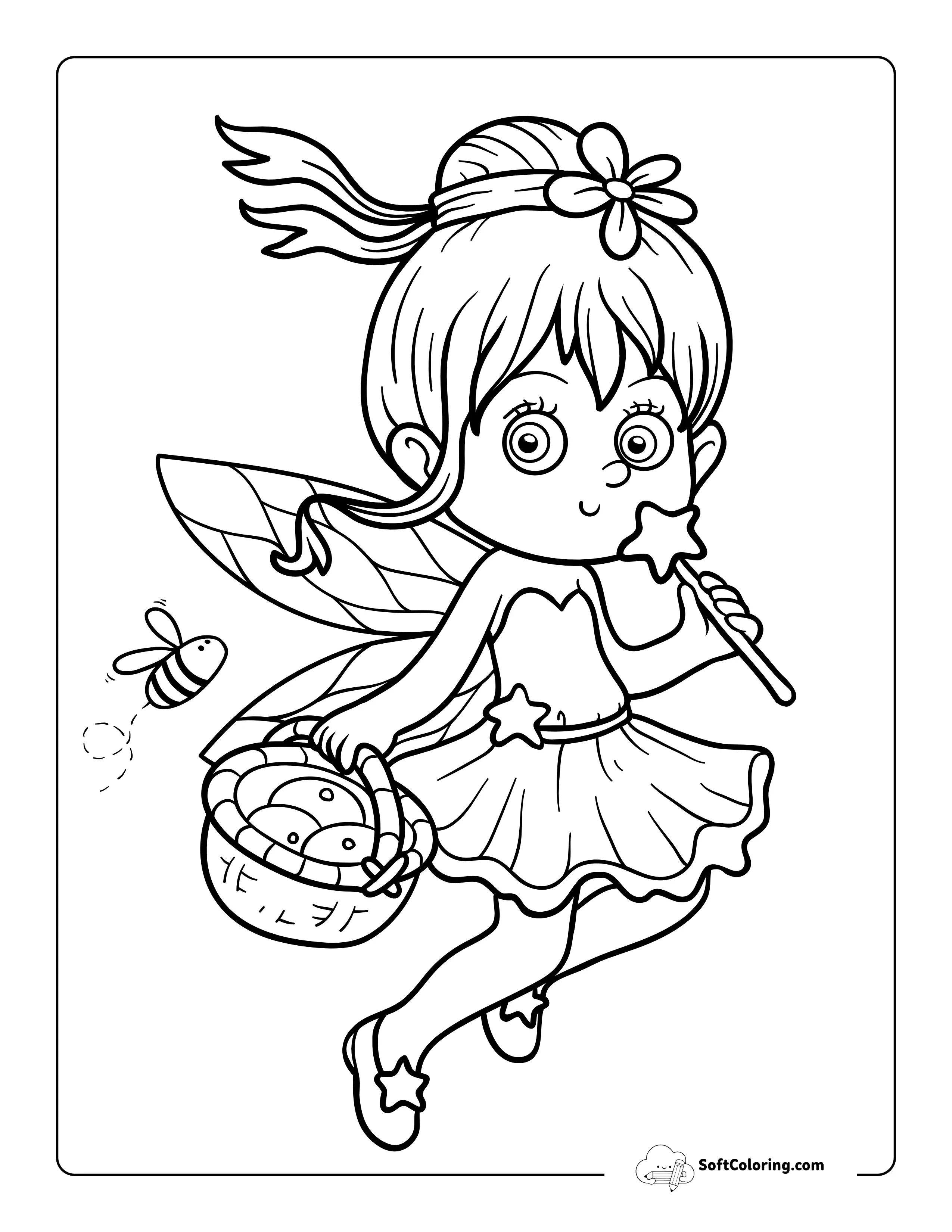 Cute Garden Fairy Coloring Sheet