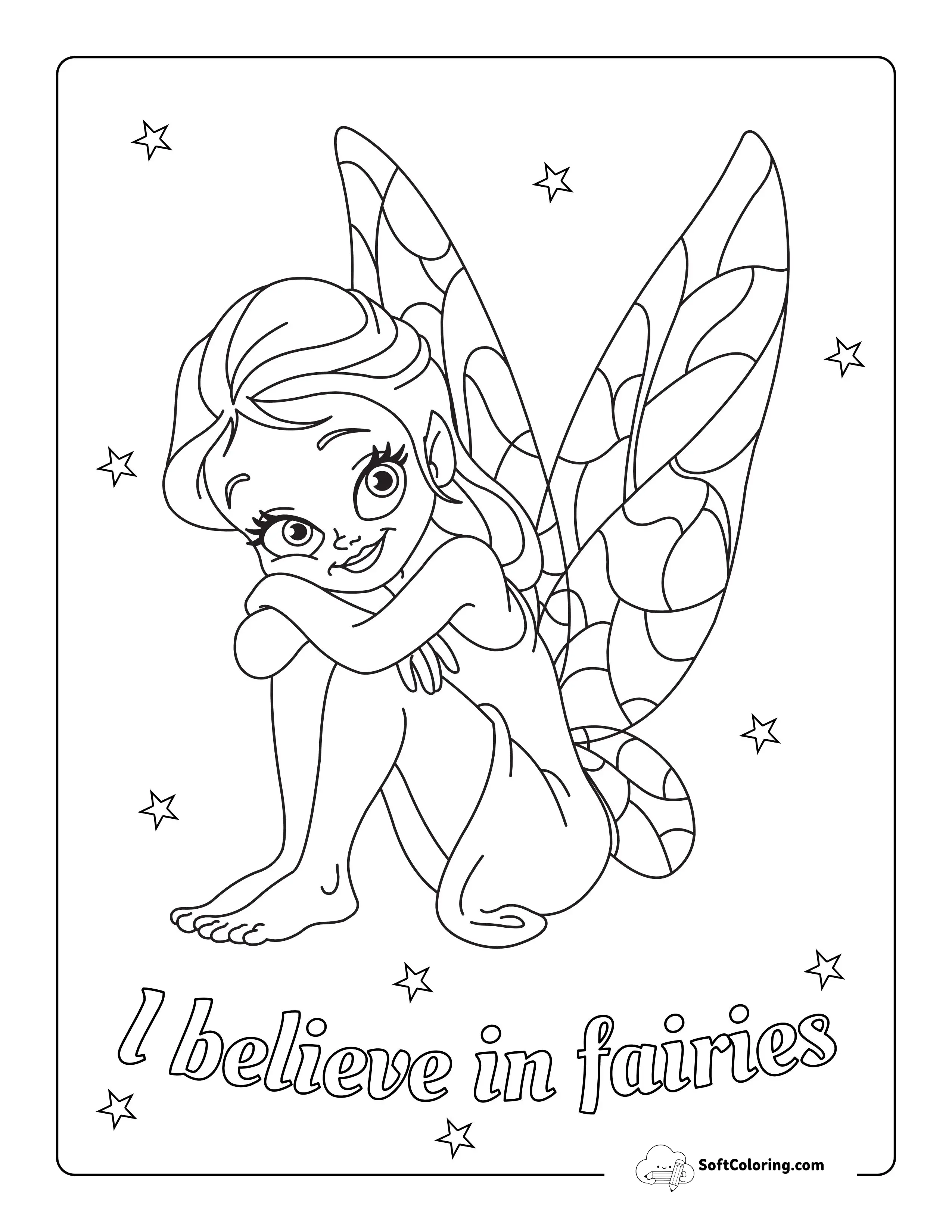 "I Believe In Fairies" Color In Fairy