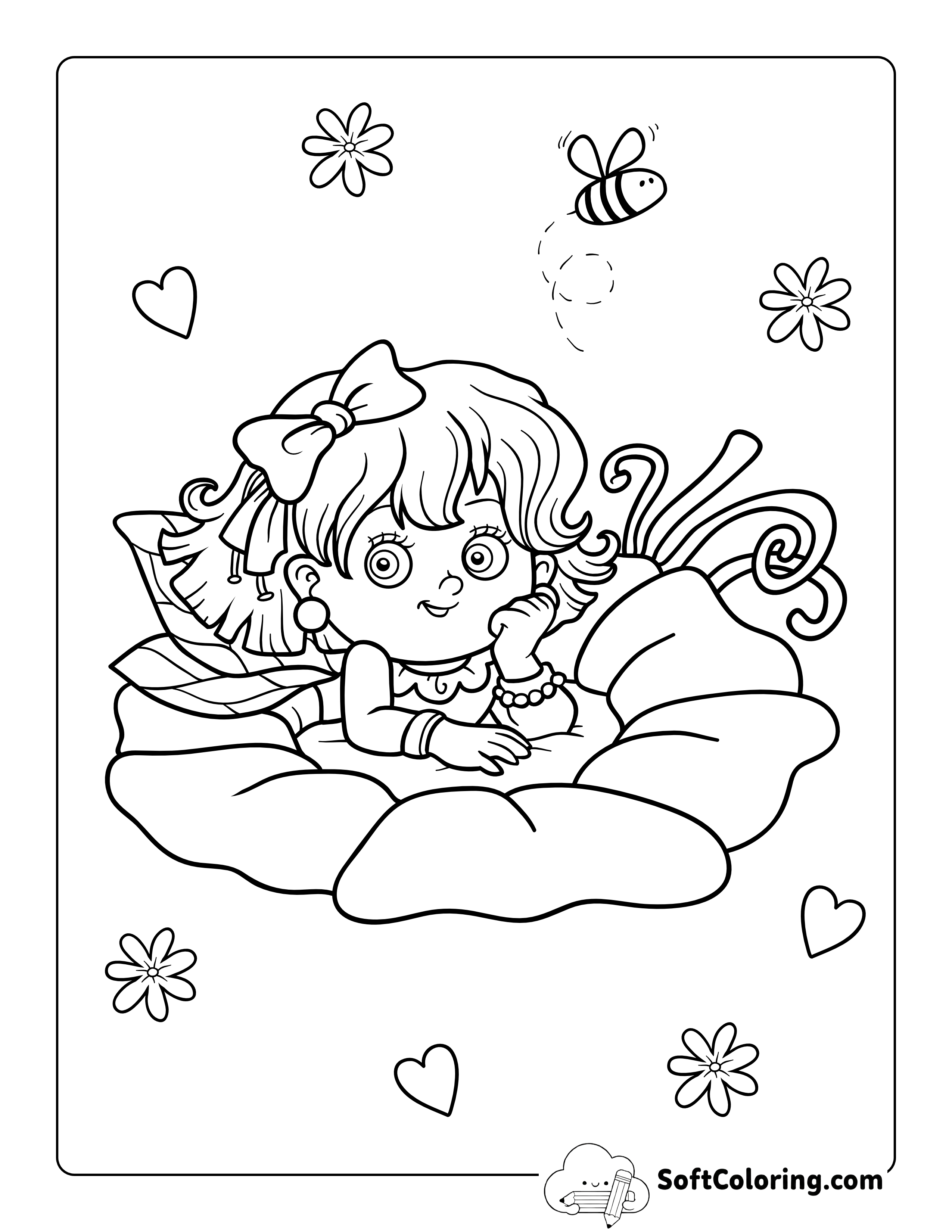 Flower Fairy Coloring Sheet for Kids