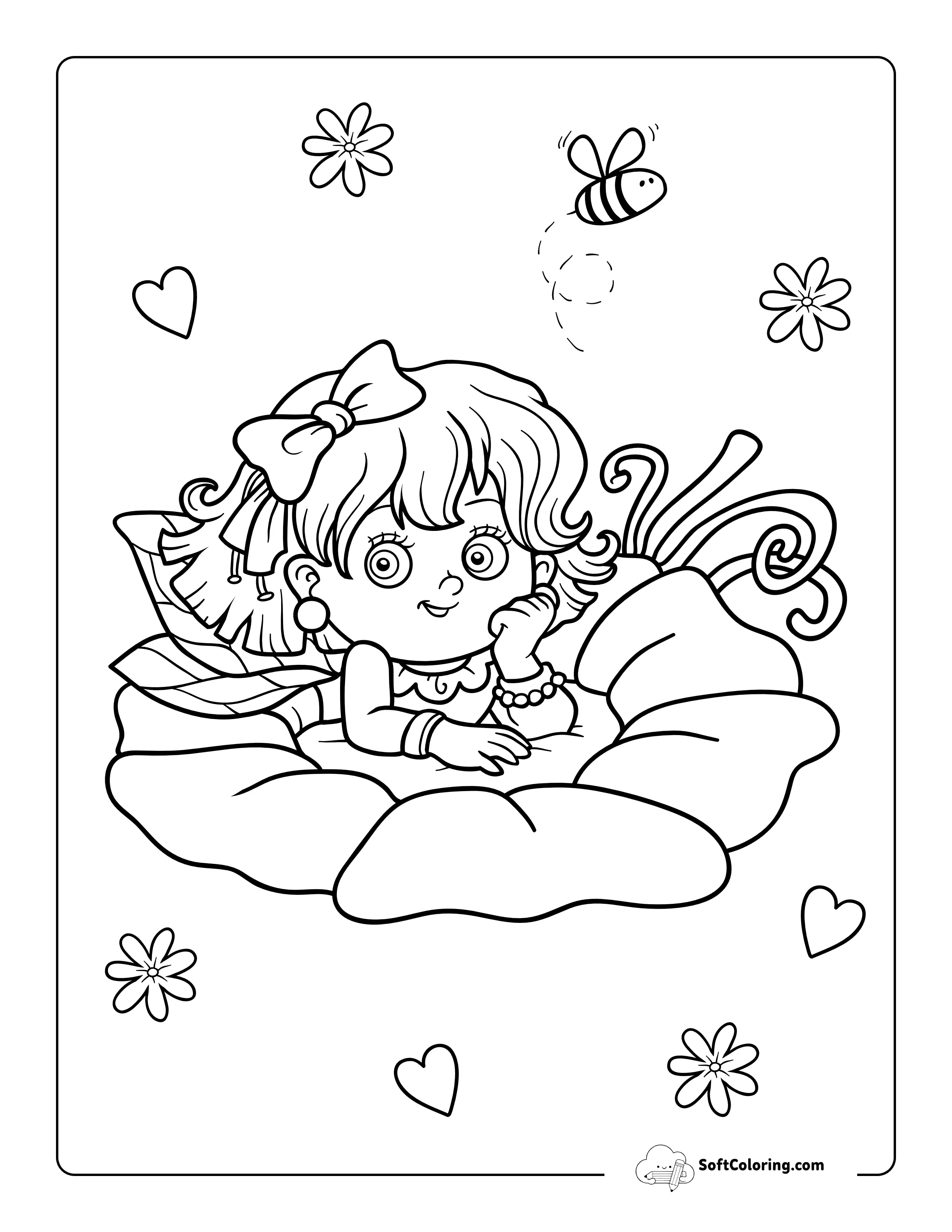 Flower Fairy Coloring Sheet For Kids