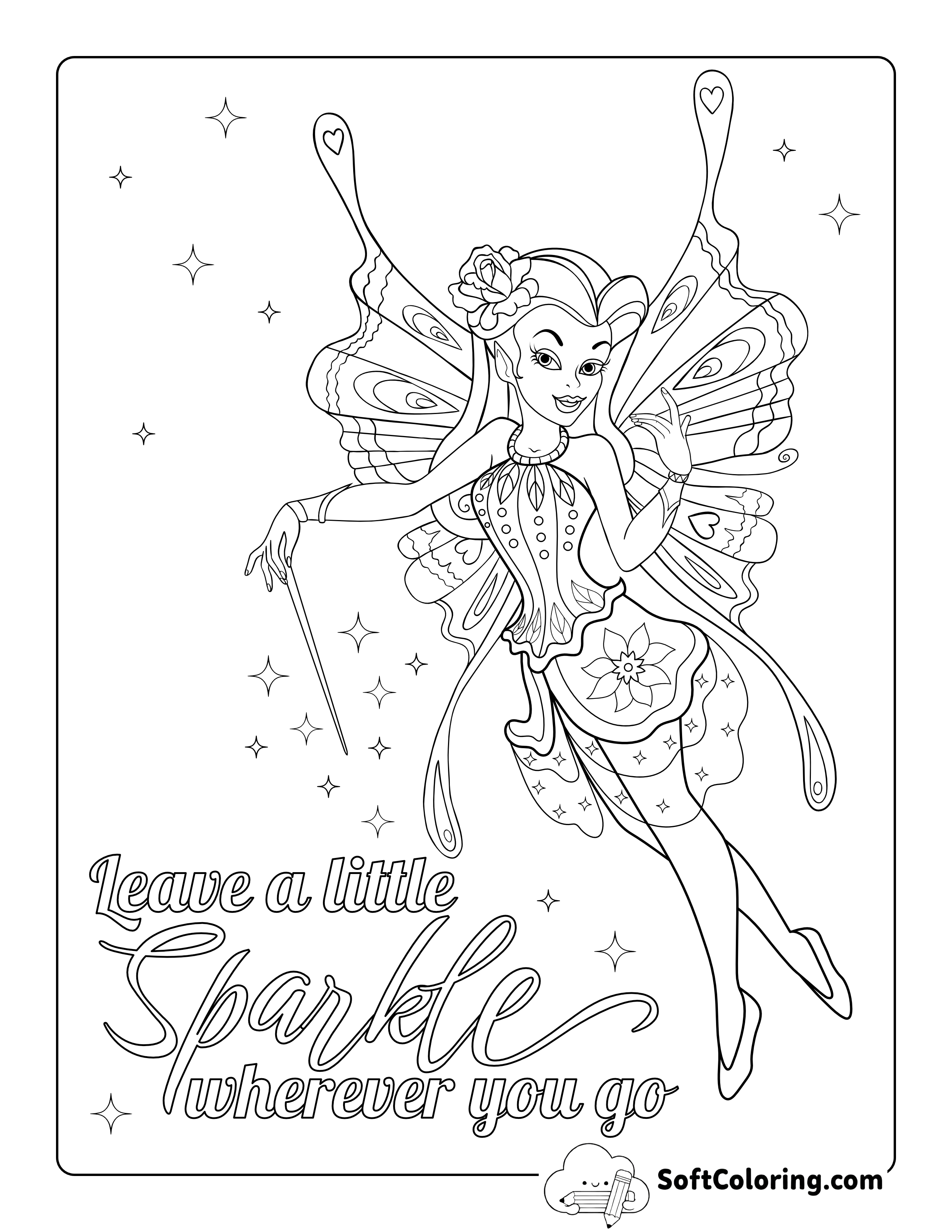 "Leave a Little Sparkle Wherever You Go" Inspirational Coloring Sheet