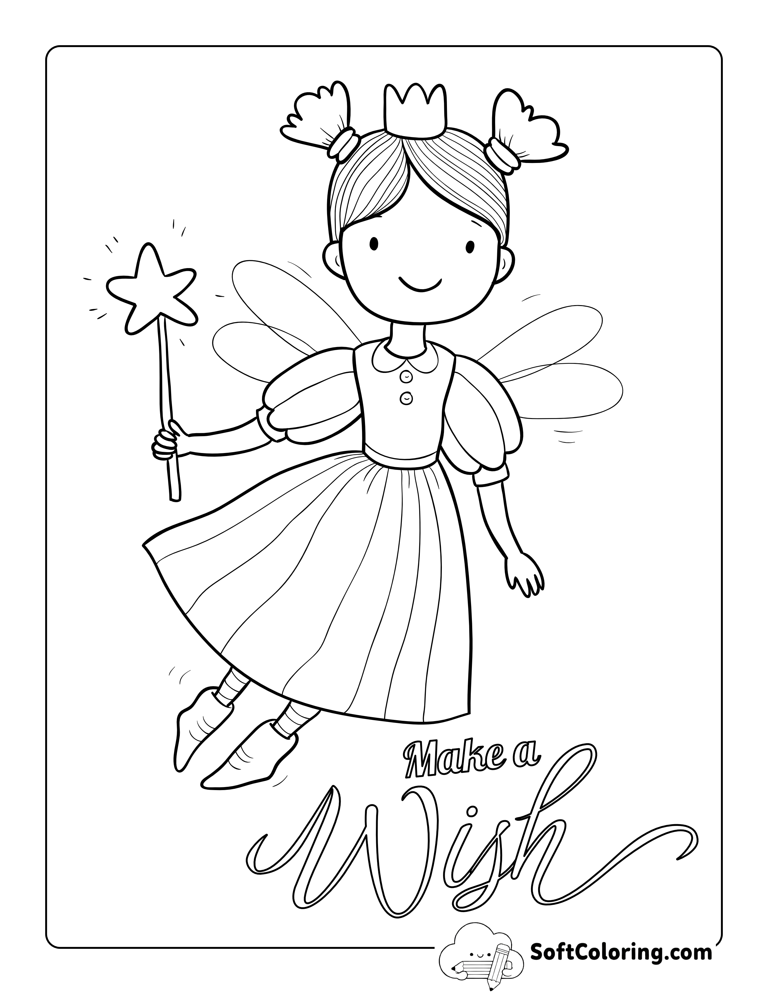 Cute Princess Fairy to Color