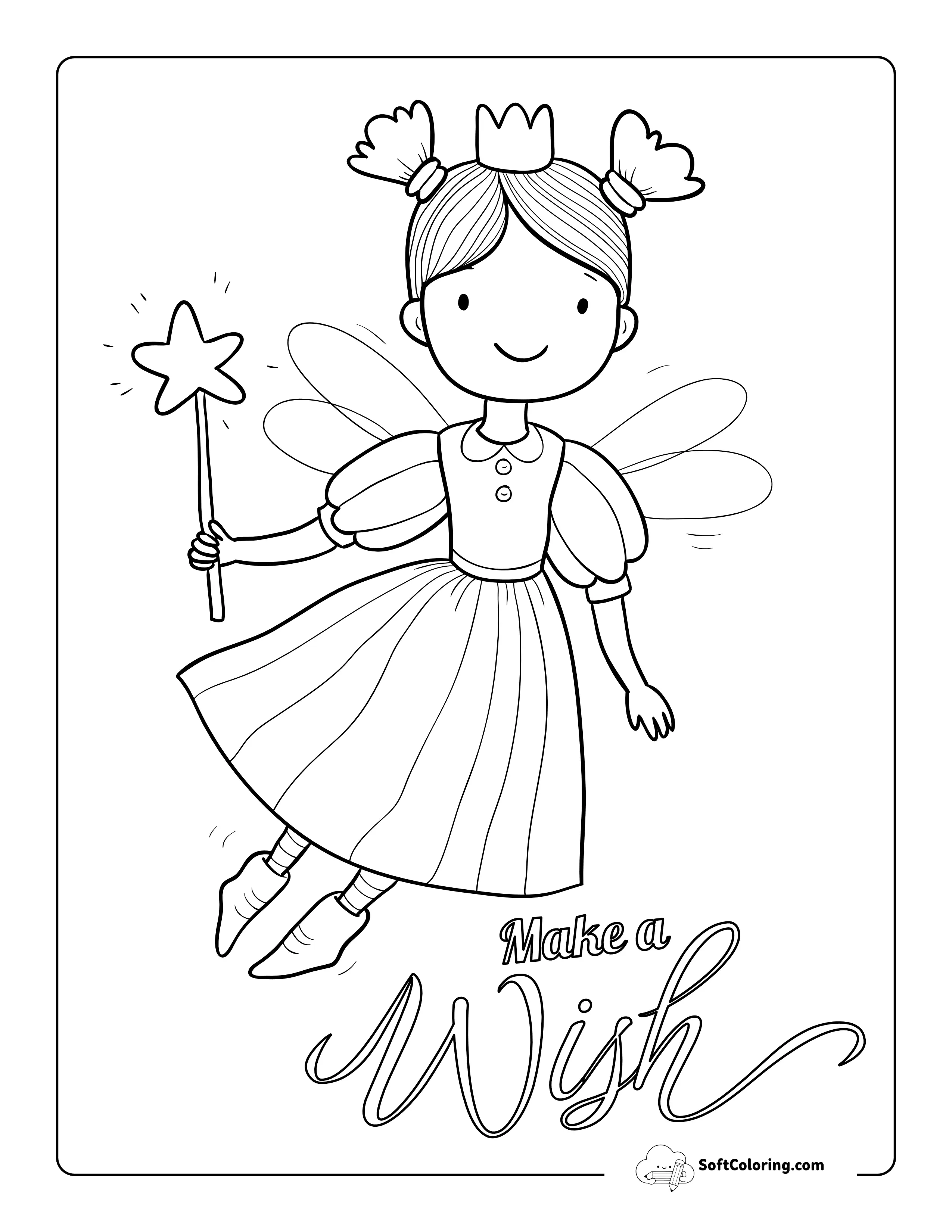 Cute Princess Fairy To Color
