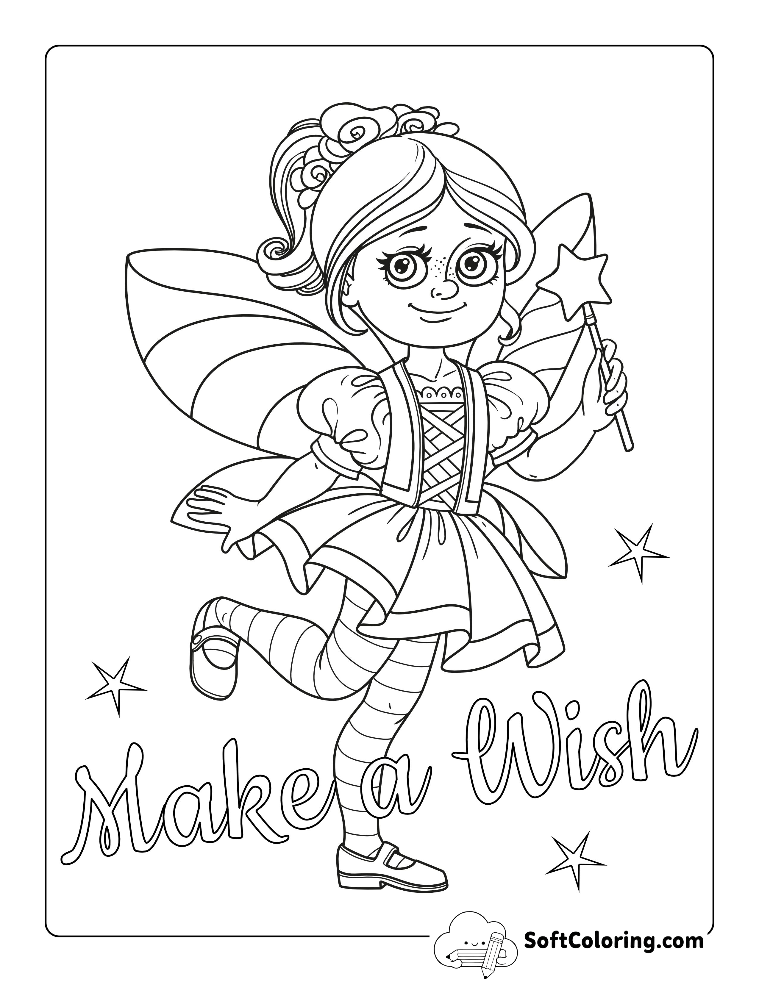"Make a Wish" Fairy Coloring Picture