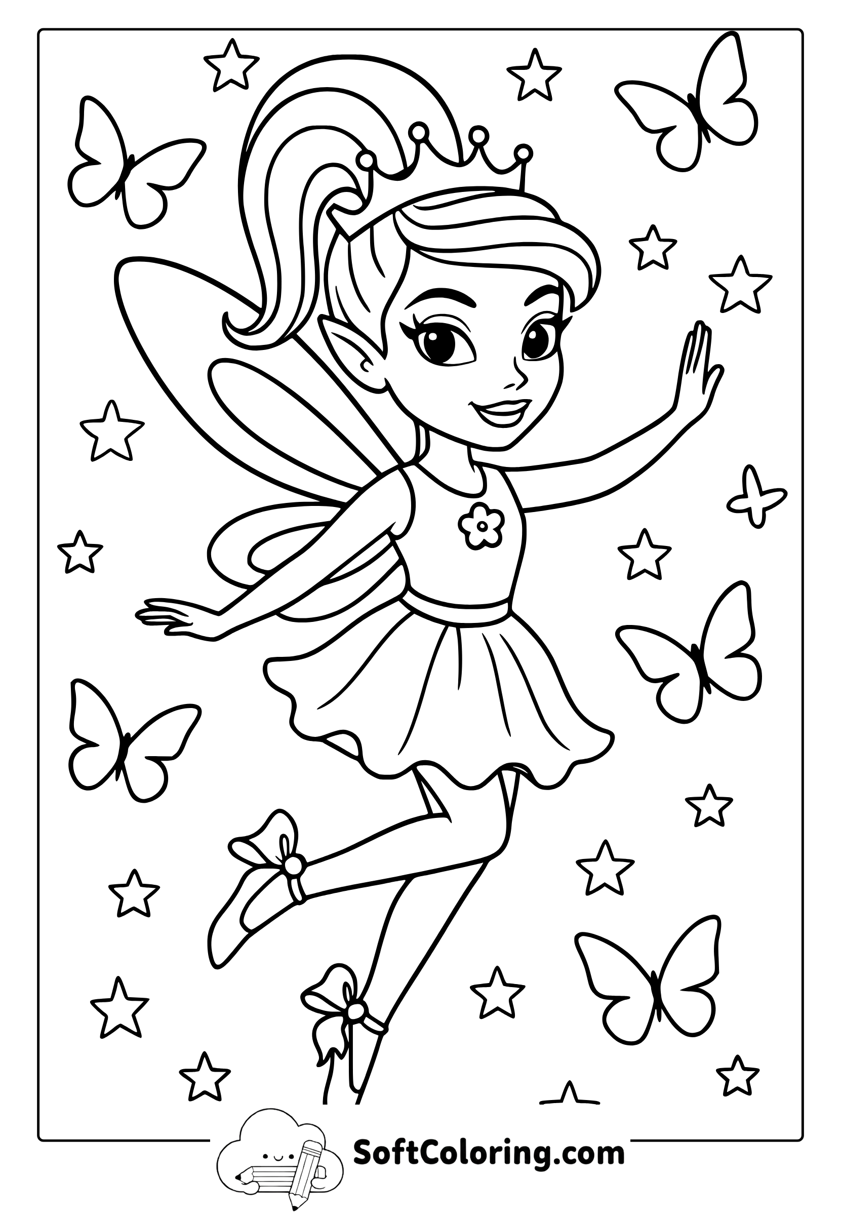 fairy princess coloring page