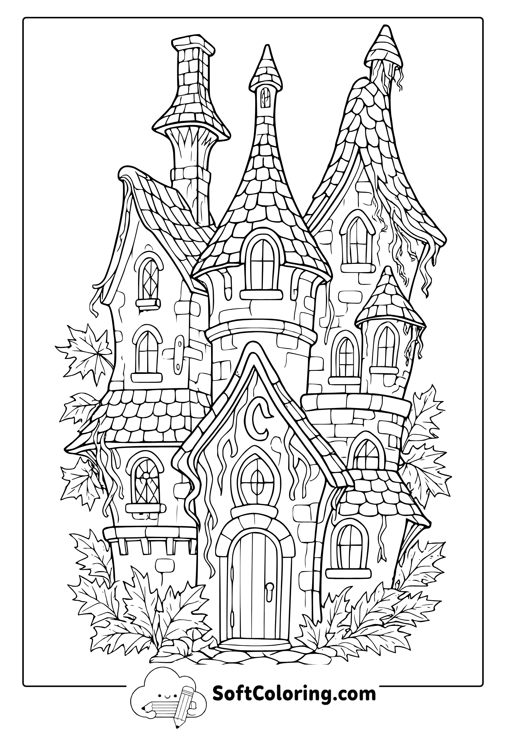 fairytale castle coloring page