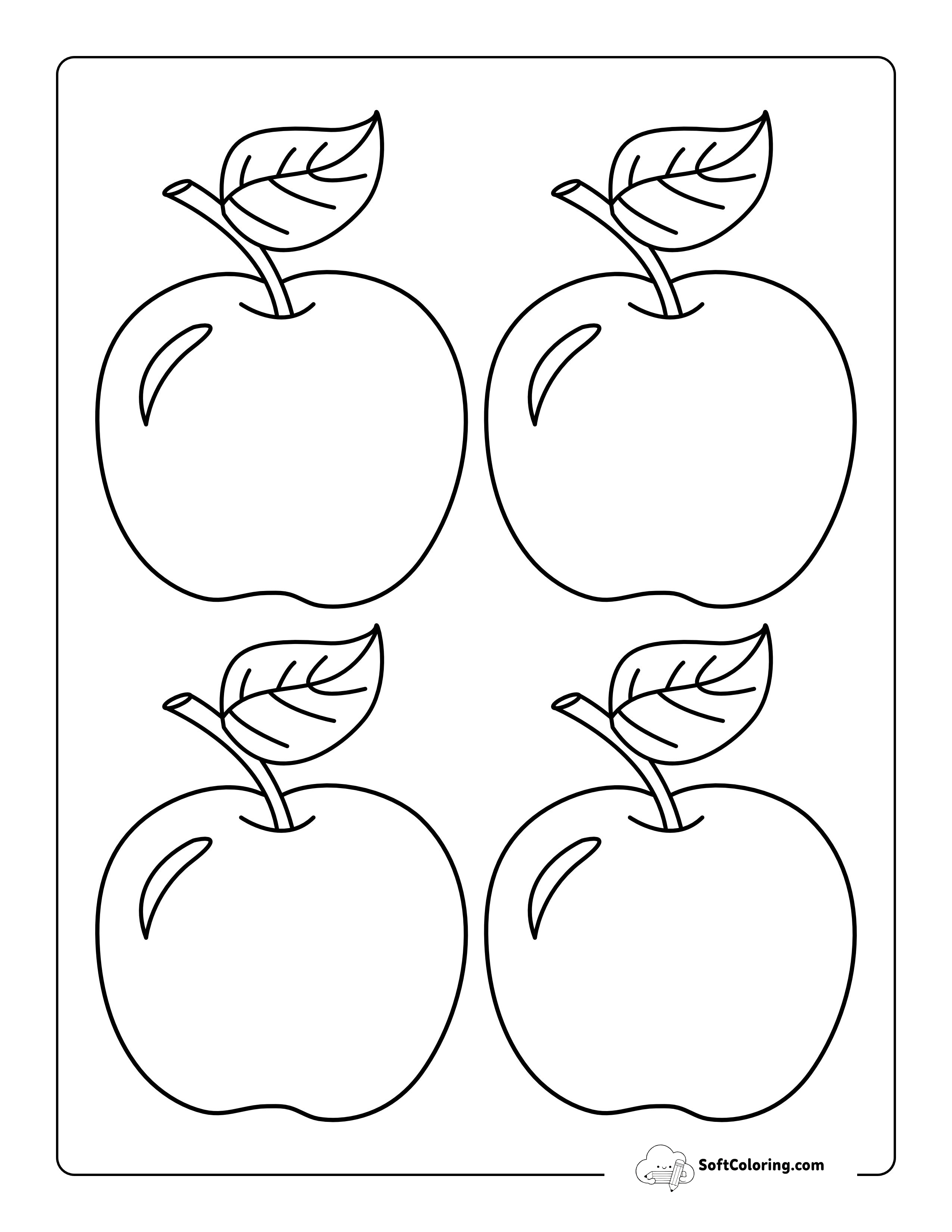 Printable Apple Fall Toddler Coloring Page