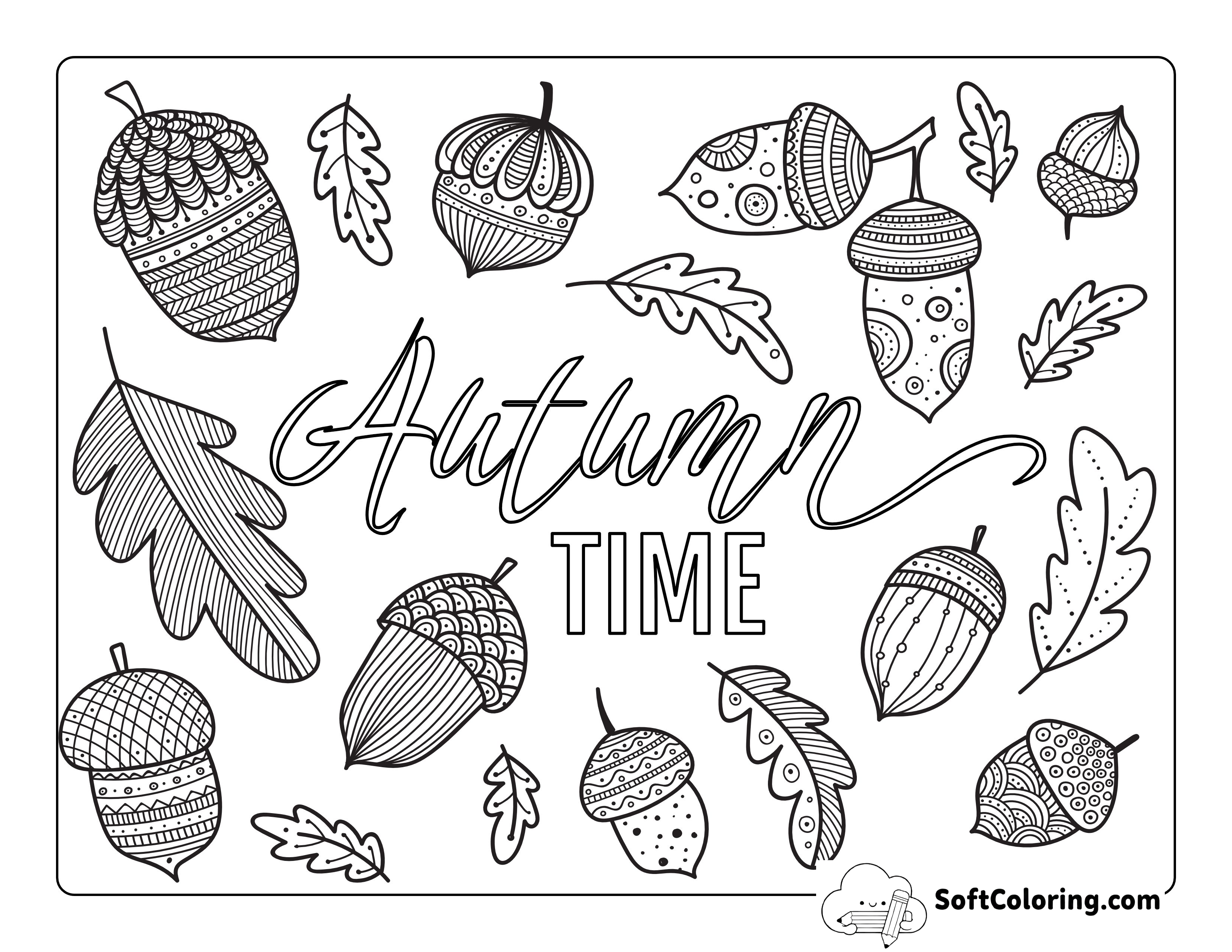 Fall Coloring Sheet for Teenagers