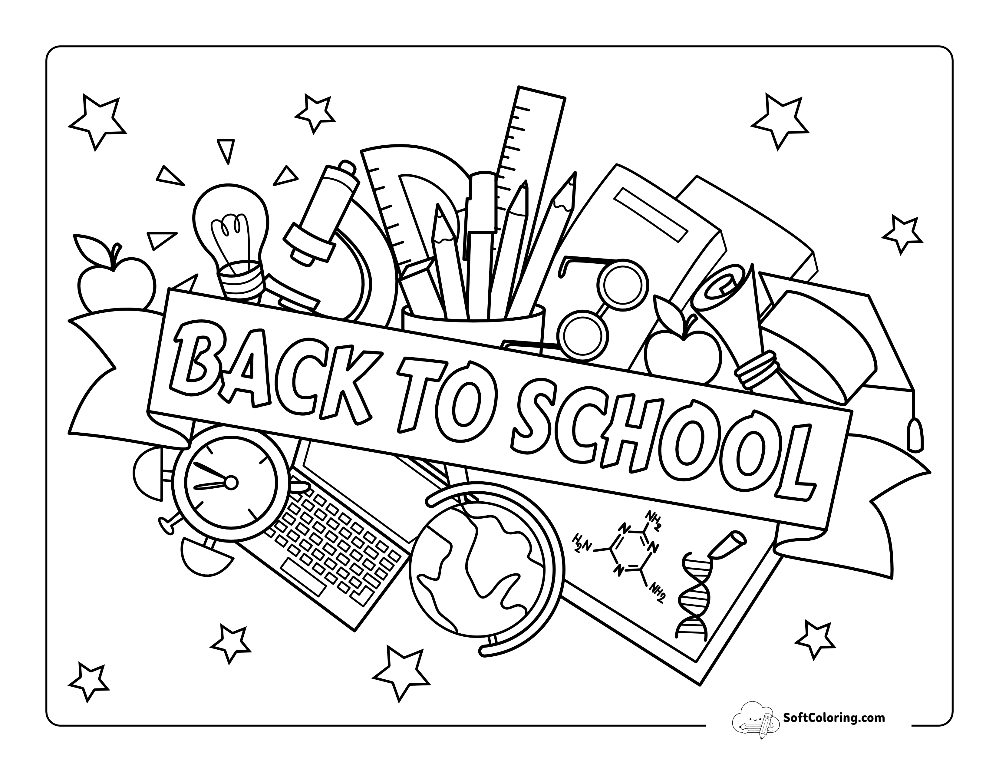 Back To School Coloring Page For Kids