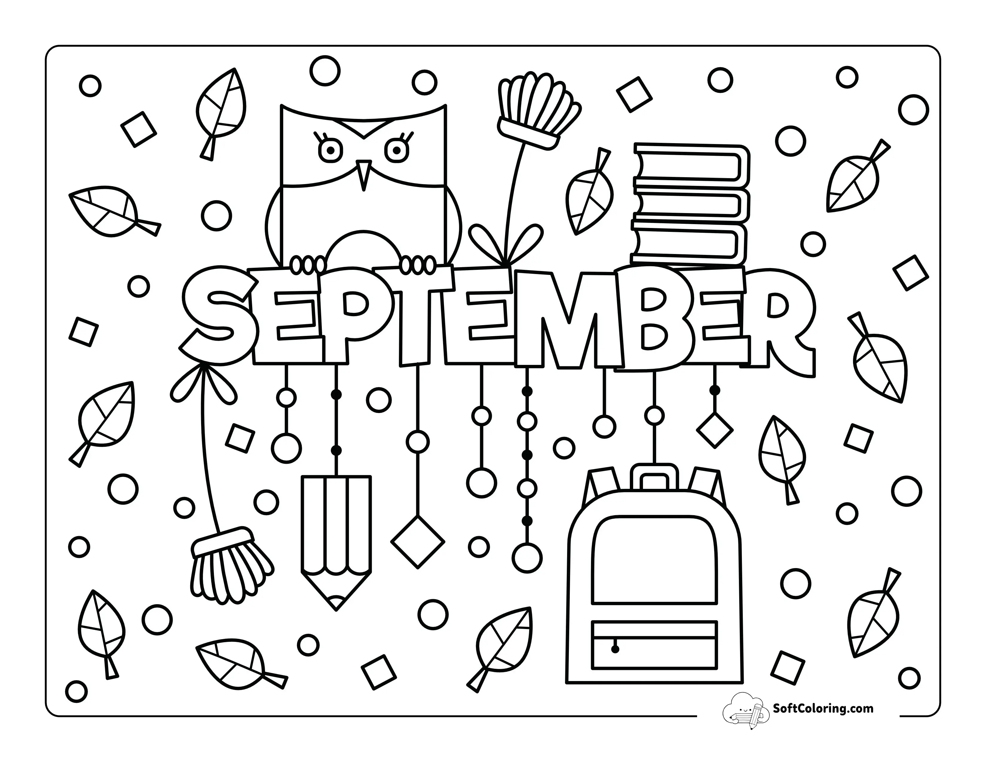 September - Fall Coloring Page