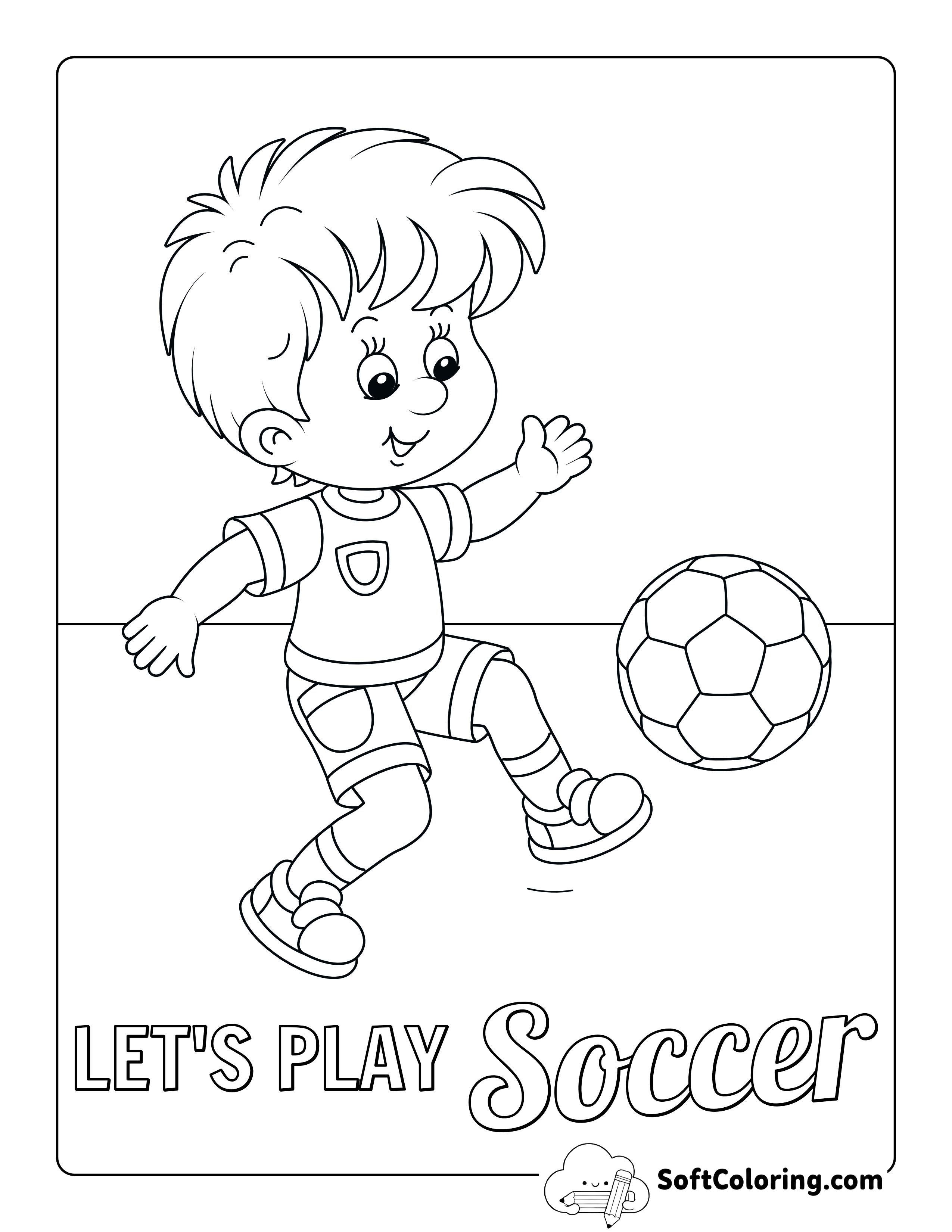 Soccer Practice Coloring Page for Kids