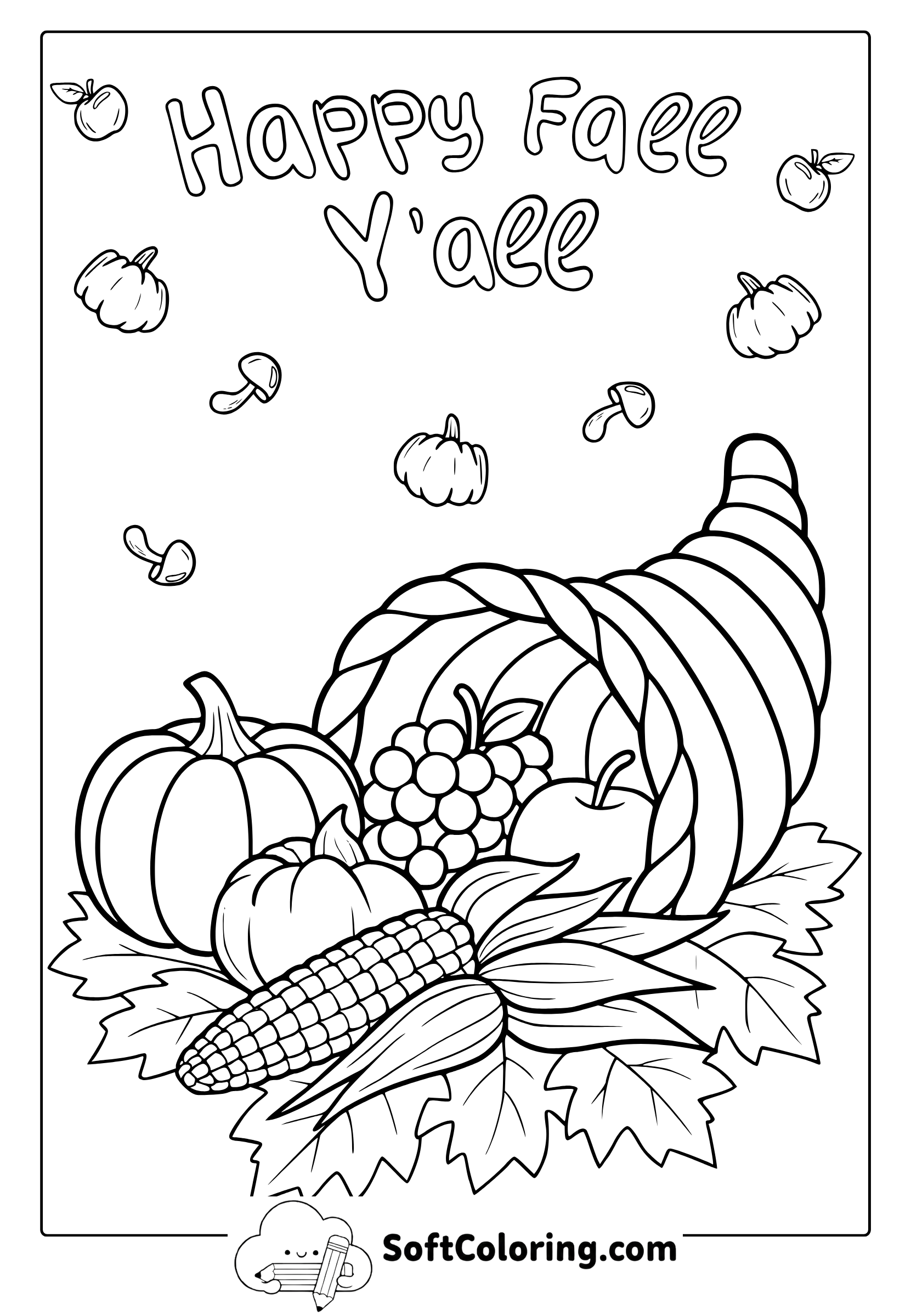 fall cornucopia coloring page