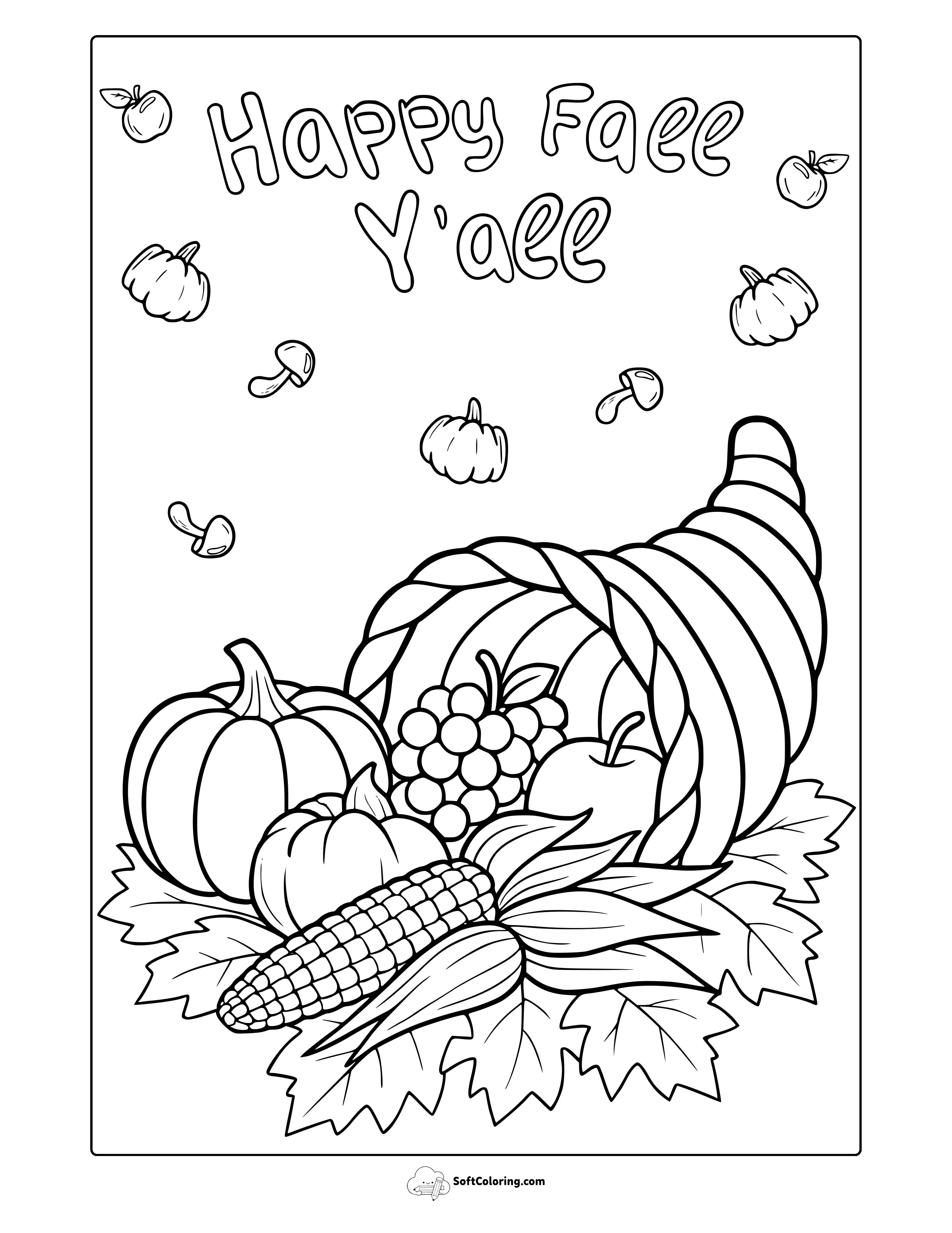 Fall Cornucopia Coloring Page