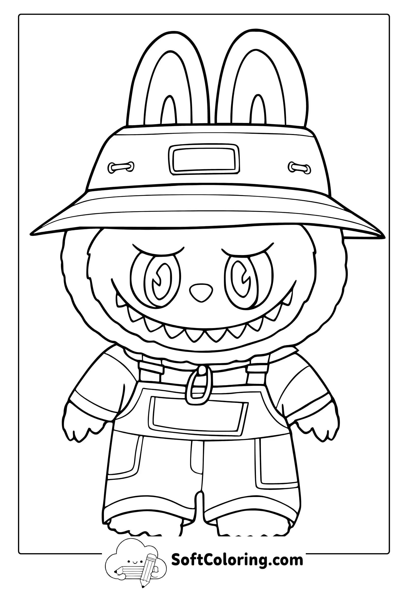 Farmer Labubu coloring page