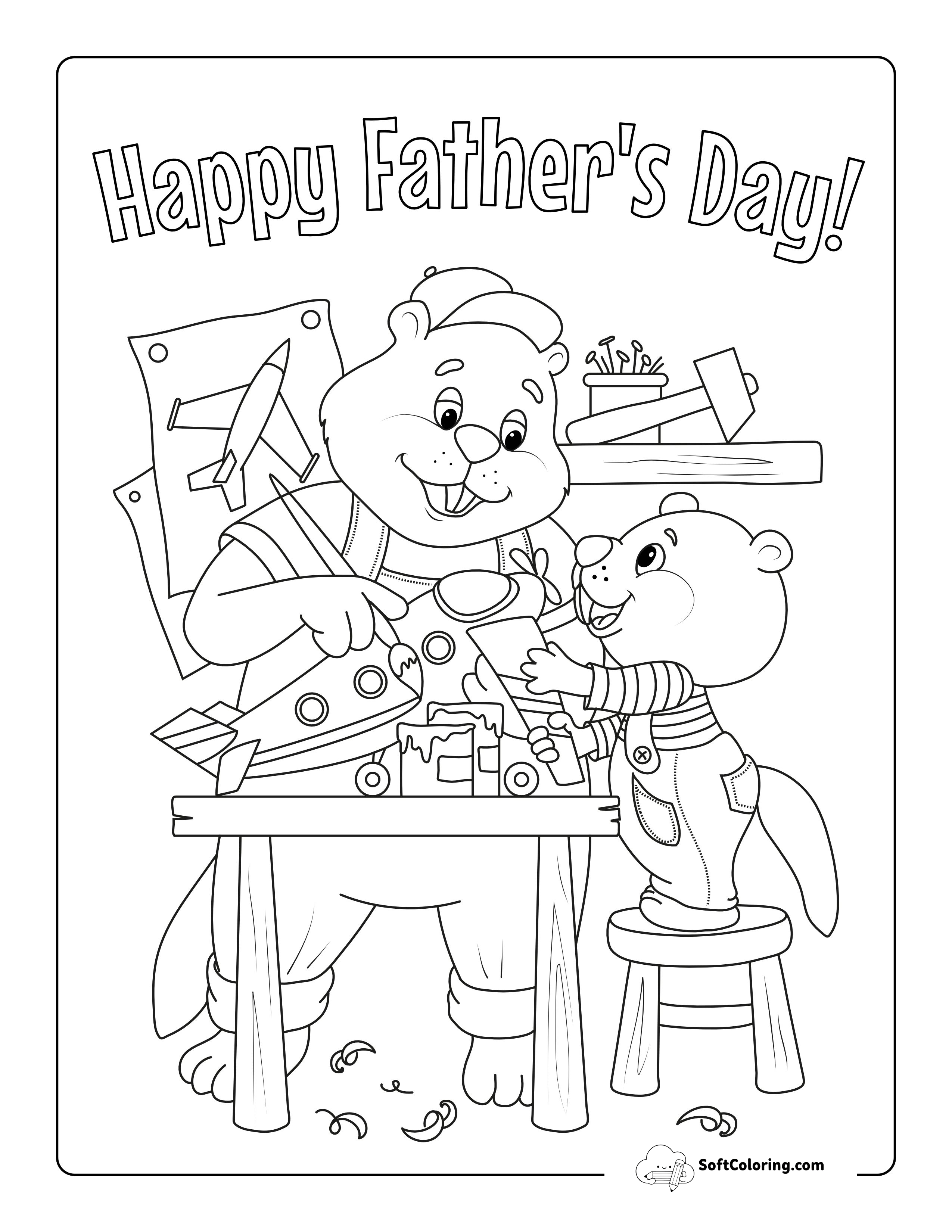 "Happy Father's Day" Coloring Sheet