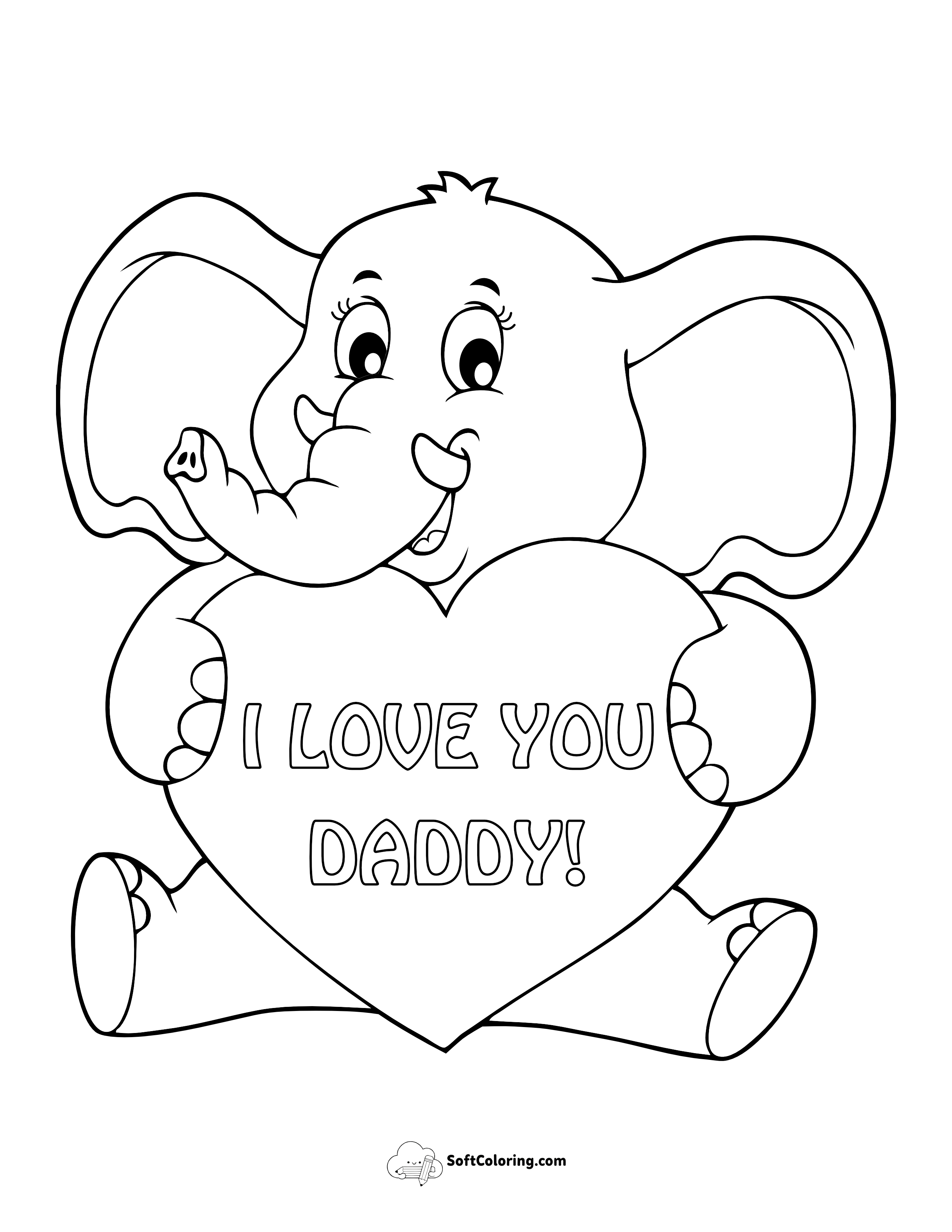 Cute Father's Day Coloring Page For Preschoolers